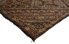 Vintage Chocolate Beni M'Guild Moroccan Rug with Biophilic Design Tribal Style