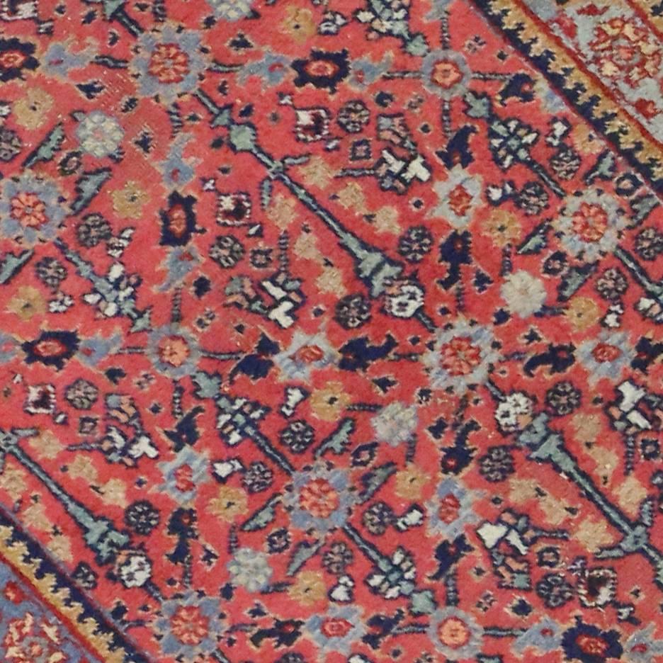 Antique Persian Tabriz Carpet Runner with Modern Traditional Style In Excellent Condition In Dallas, TX