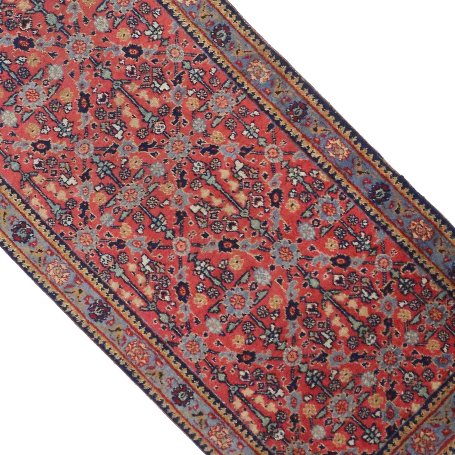 20th Century Antique Persian Tabriz Carpet Runner with Modern Traditional Style