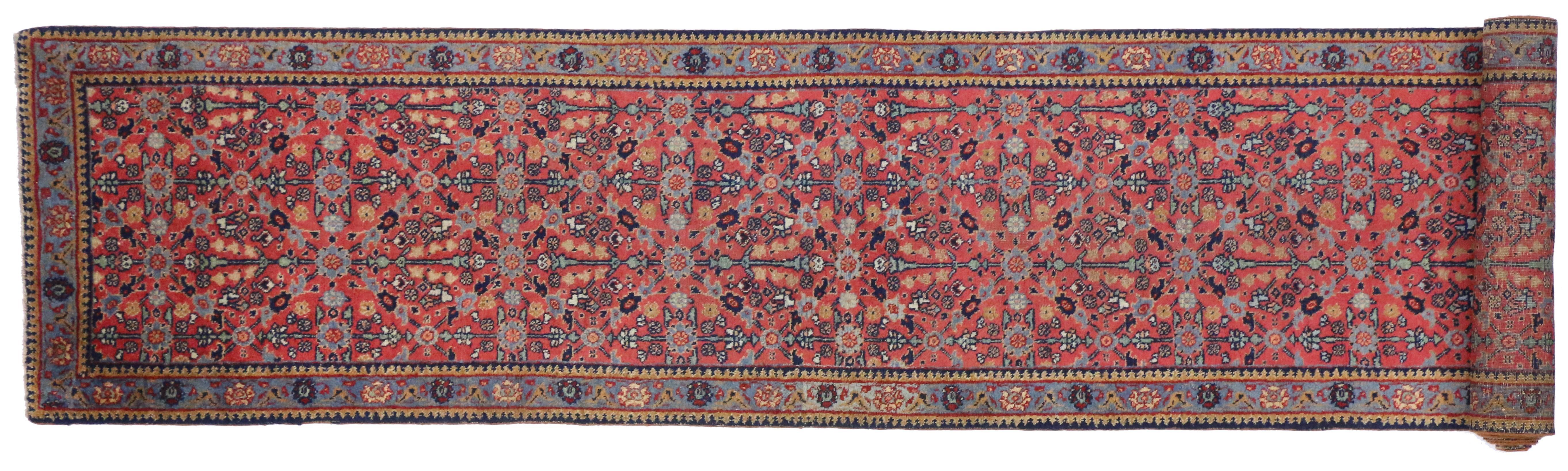 Antique Persian Tabriz Carpet Runner with Modern Traditional Style 2