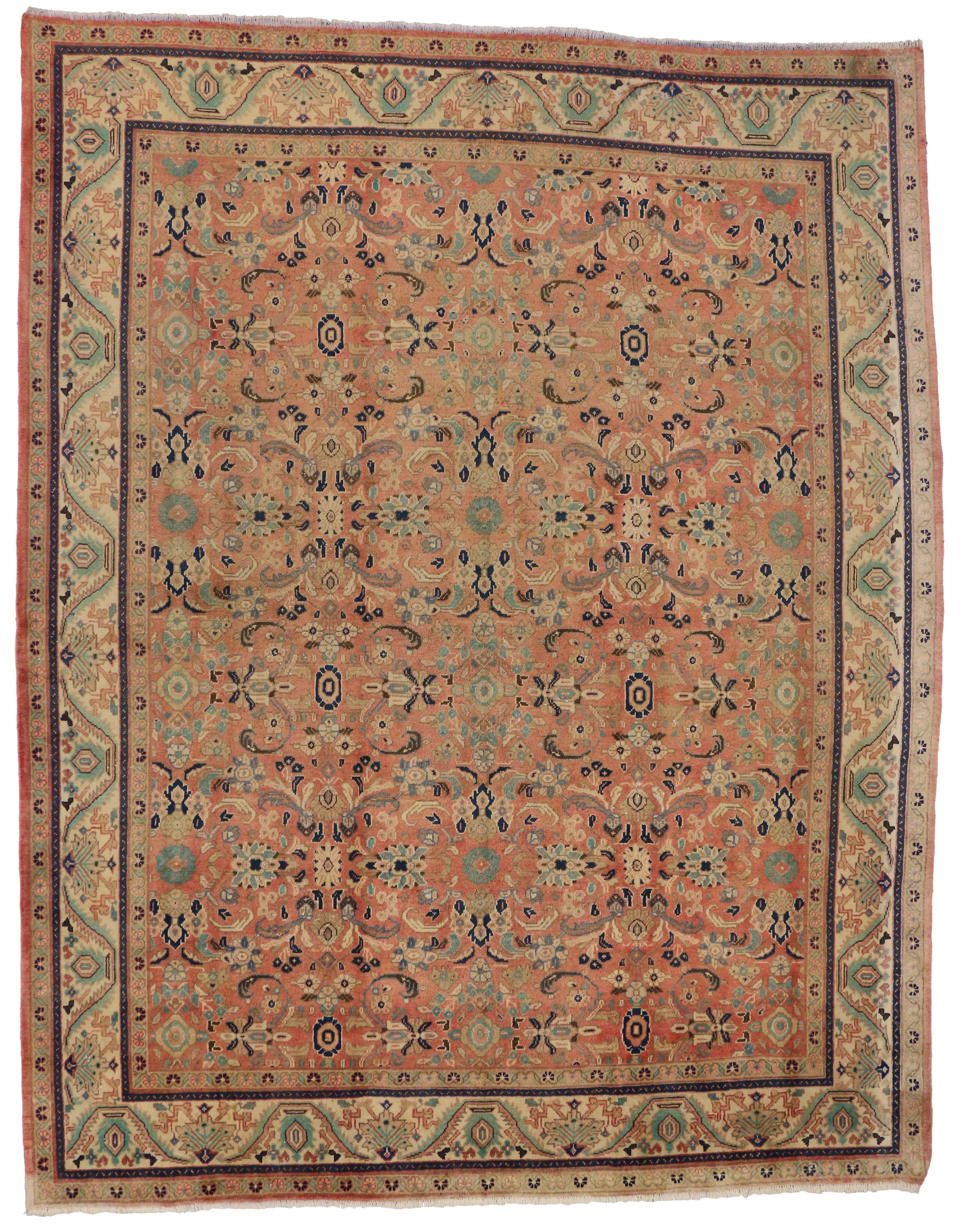 peach vintage persian rug