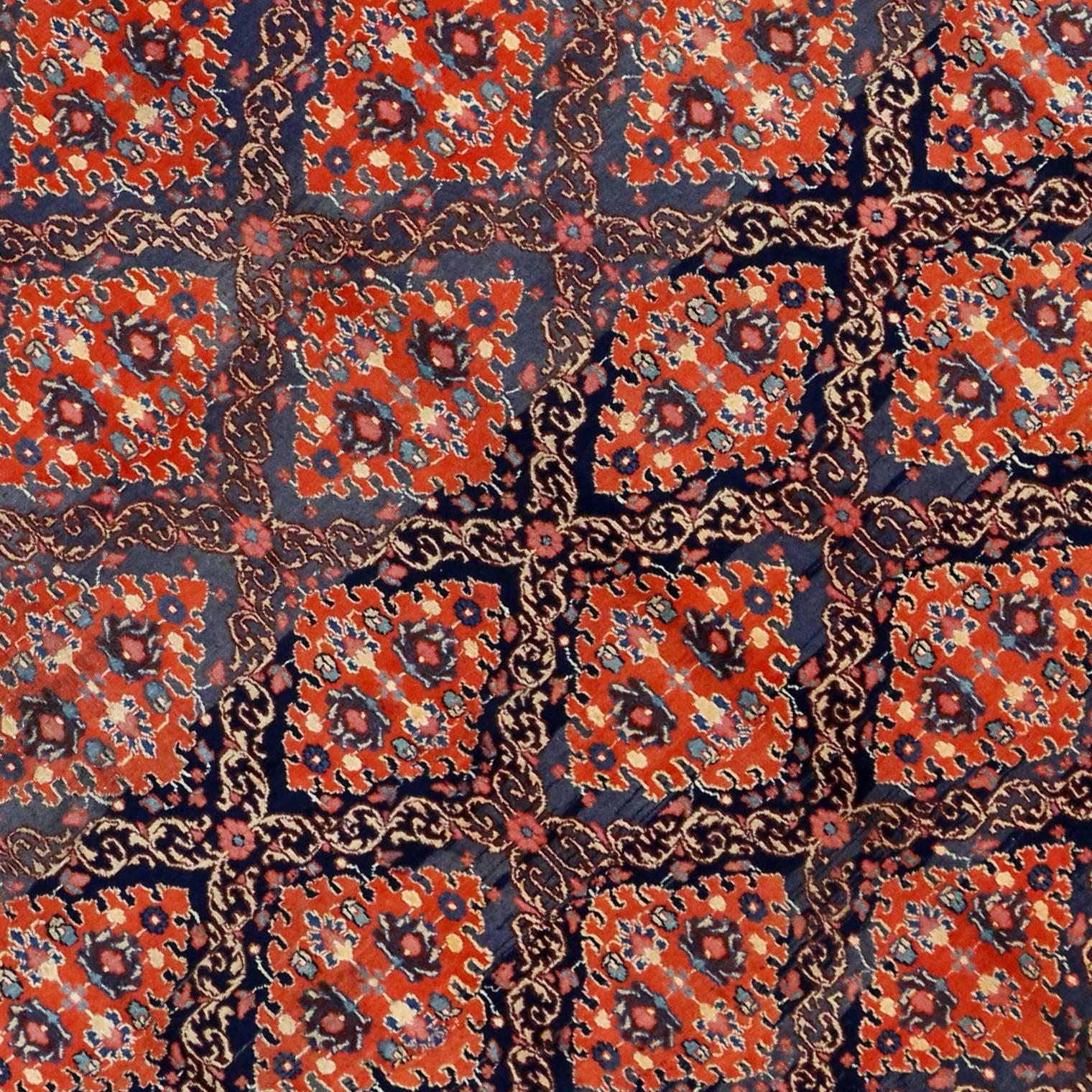 Persischer Mashhad-Teppich im modernen Federal-Stil, Vintage (Handgeknüpft) im Angebot