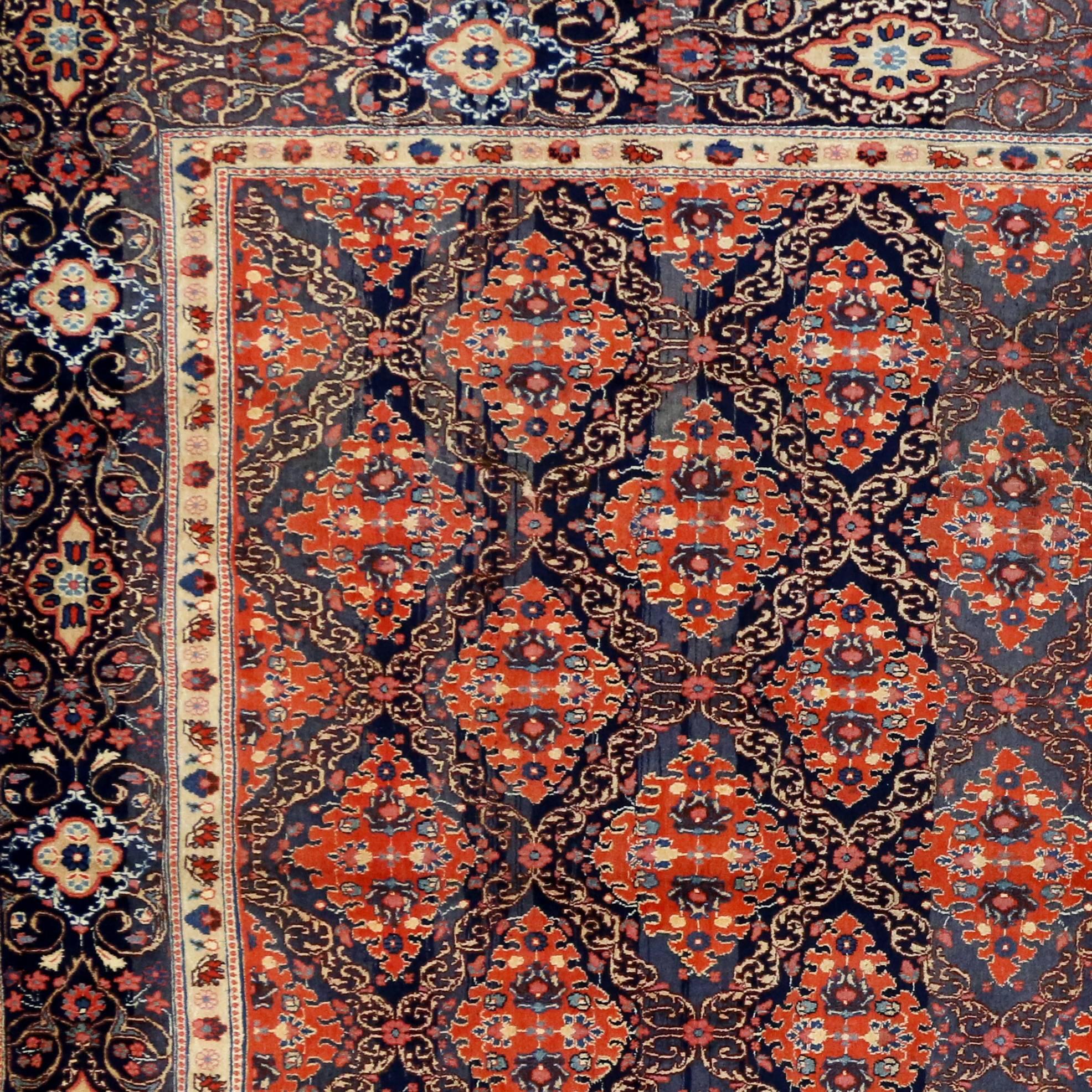 Persischer Mashhad-Teppich im modernen Federal-Stil, Vintage (Wolle) im Angebot