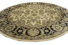 Round Vintage Indian Rug with Traditional Style