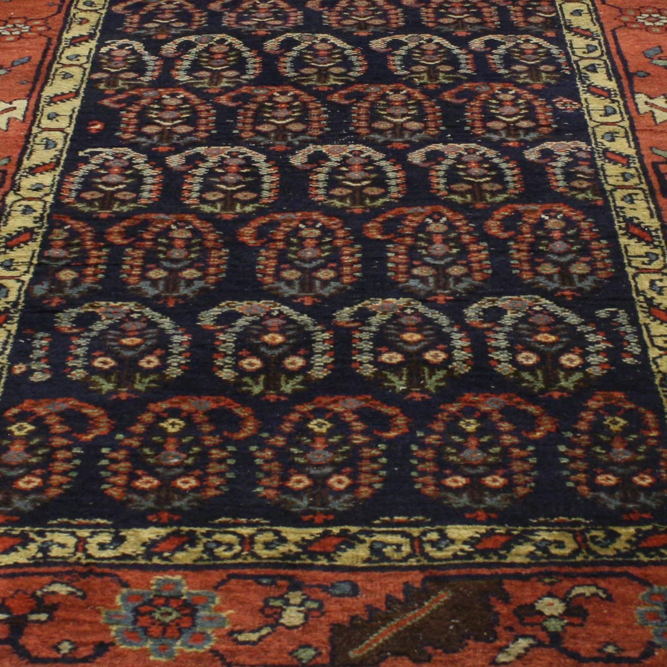 Antico runner persiano Bijar con design Boteh e stile vittoriano moderno in vendita 5