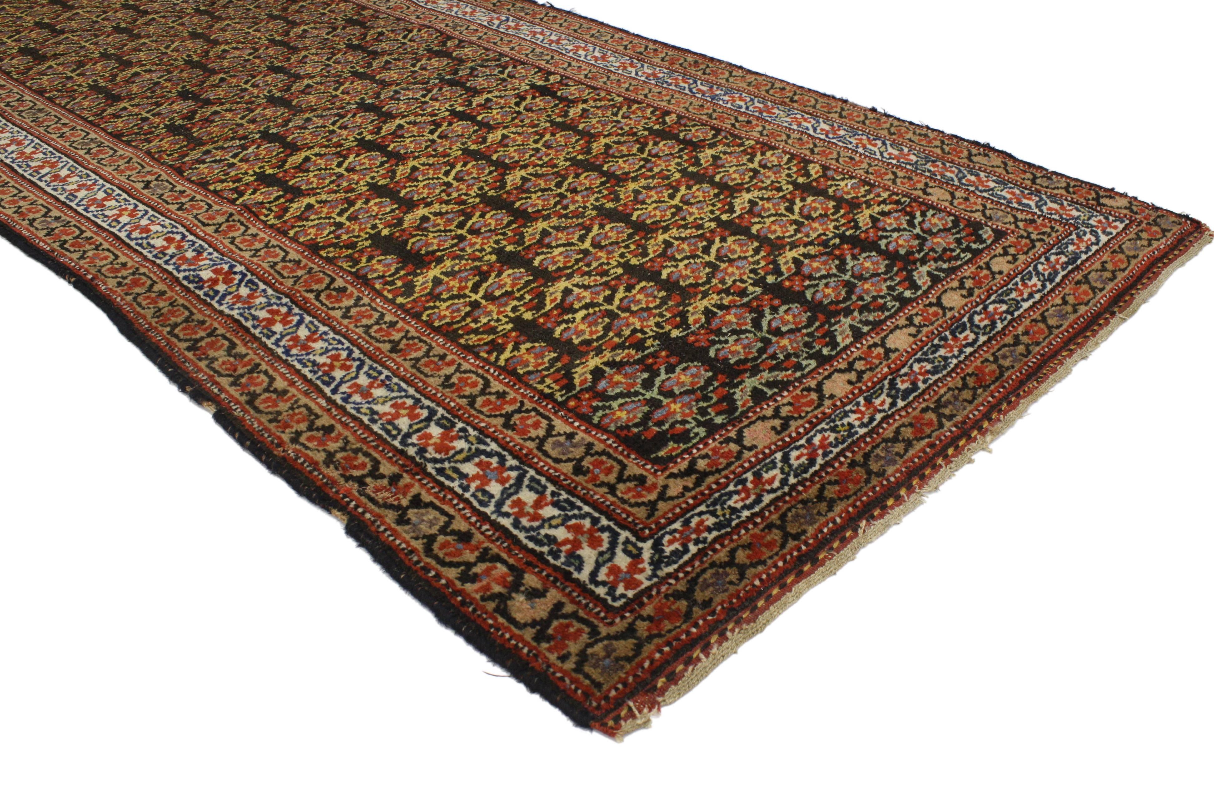 Hand-Knotted Antique Persian Malayer Runner with Traditional Modern Style For Sale