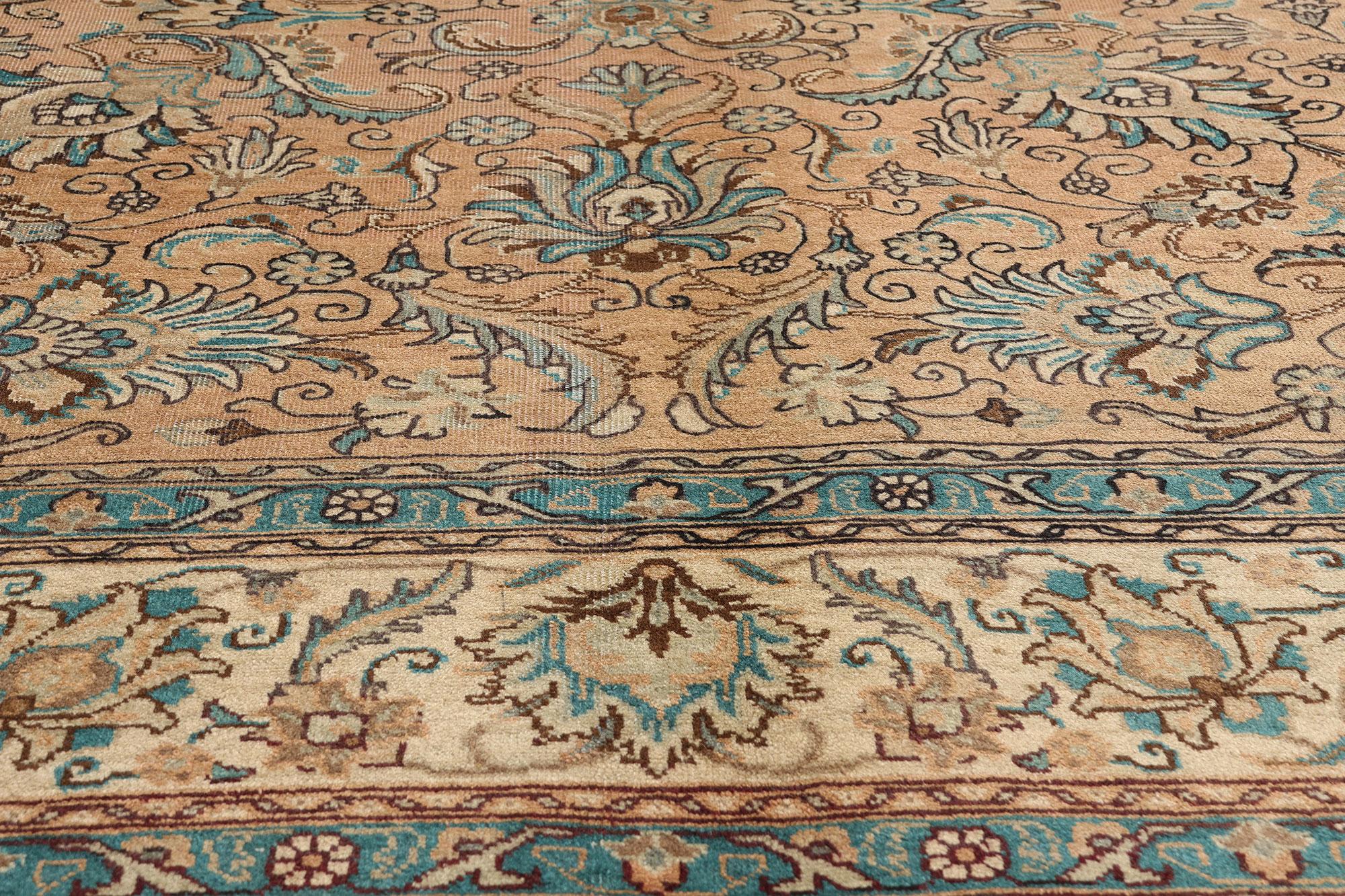 Tappeto persiano Tabriz vintage con stile rustico georgiano in vendita 2