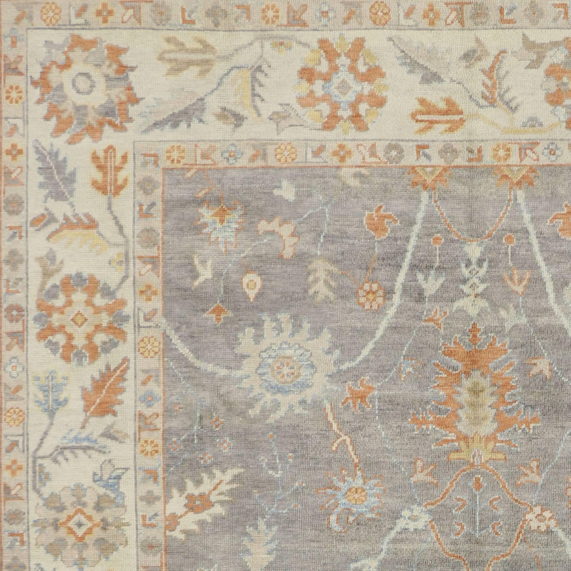 New Contemporary Turkish Oushak Carpet with Modern Style In Excellent Condition For Sale In Dallas, TX
