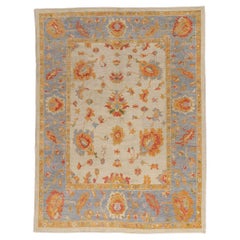 New Contemporary Turkish Oushak Carpet with Transitional Style