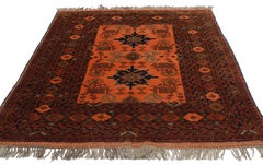 Vintage Afghani Rug with Tribal Design and Modern Style