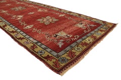 Vintage Turkish Oushak Runner with Manor House Tudor Style
