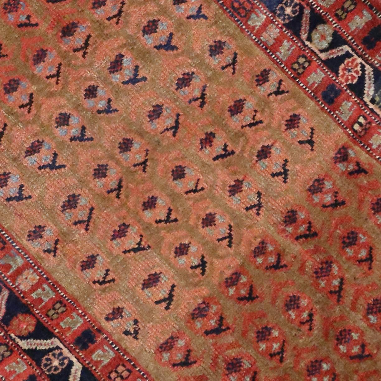 Hand-Knotted Late 19th Century Antique Persian Kurd Carpet Runner, Long Persian Runner