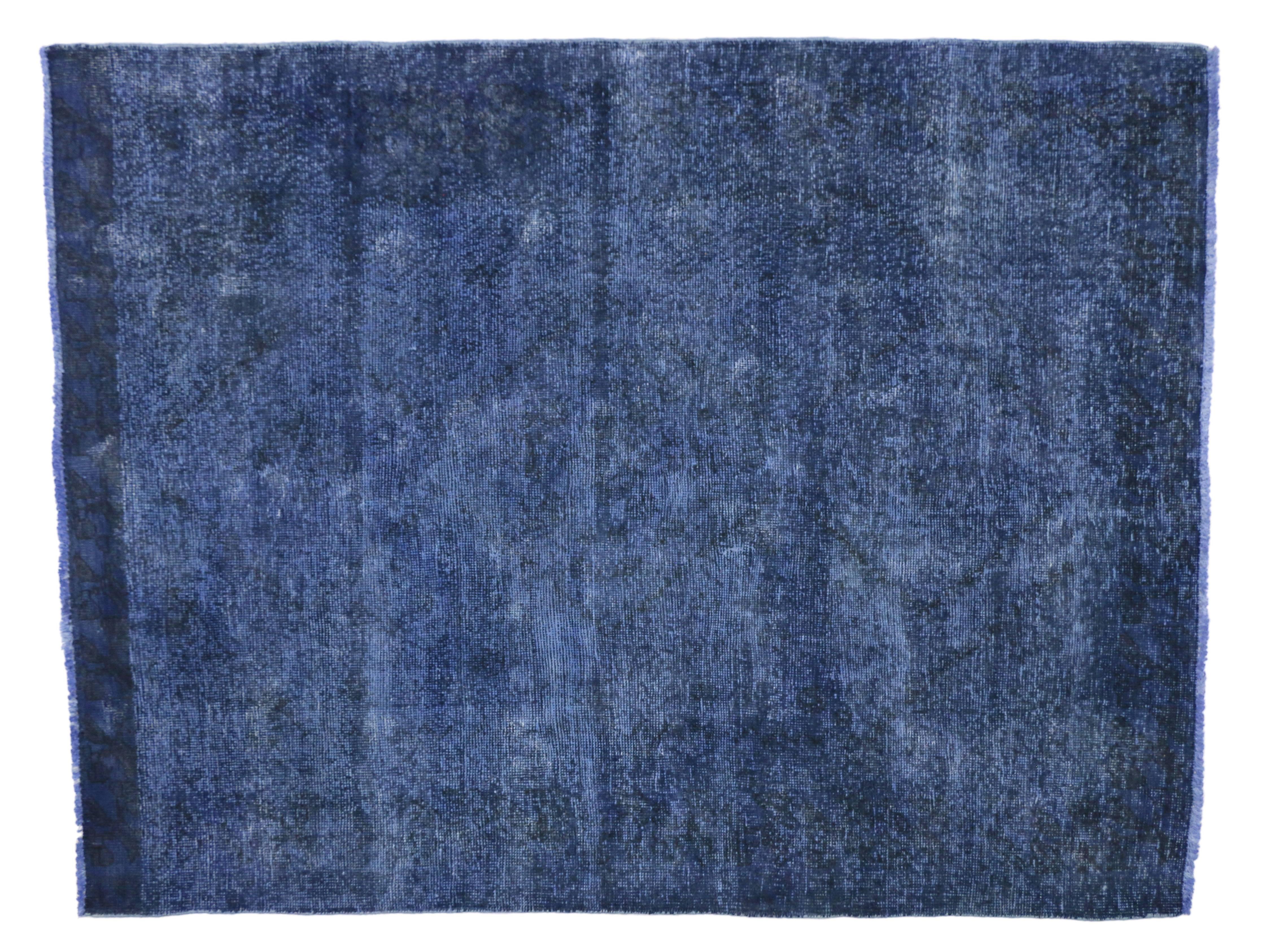 overdyed blue rug