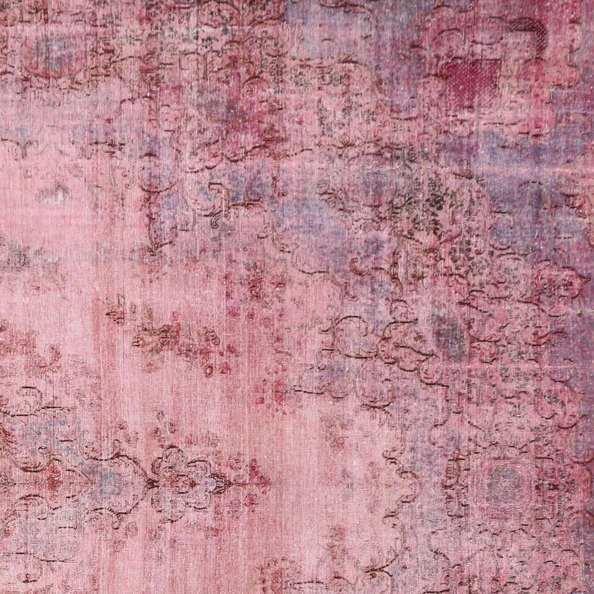 20th Century Distressed Pink Overdyed Vintage Persian Rug with Modern Industrial Style