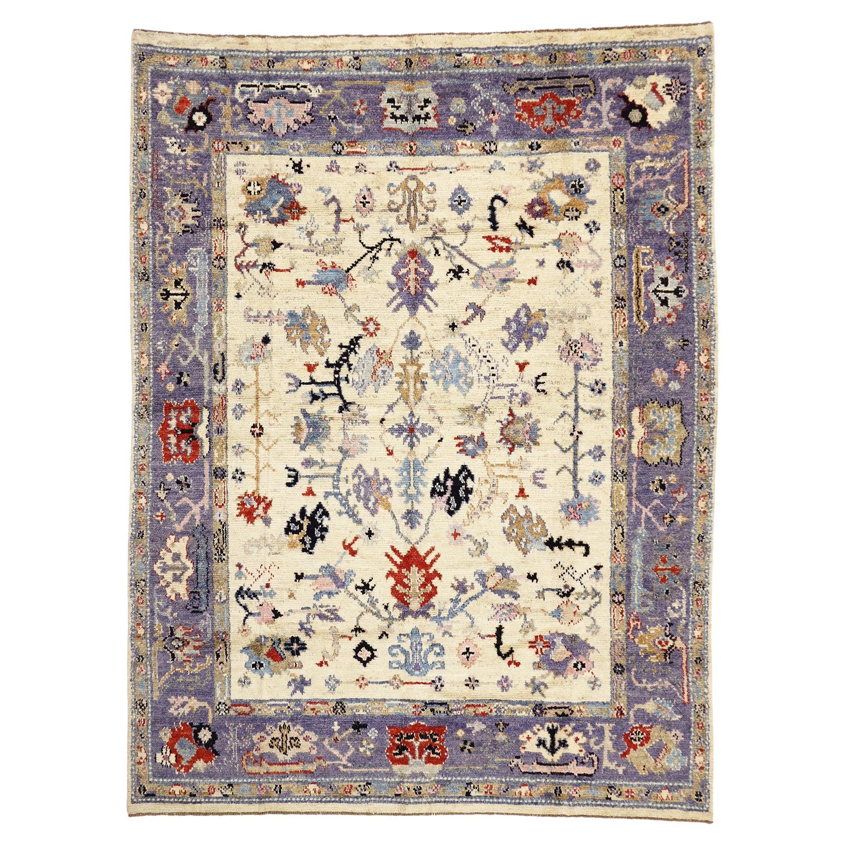 New Contemporary Oushak Rug, 09'03 x 12'03