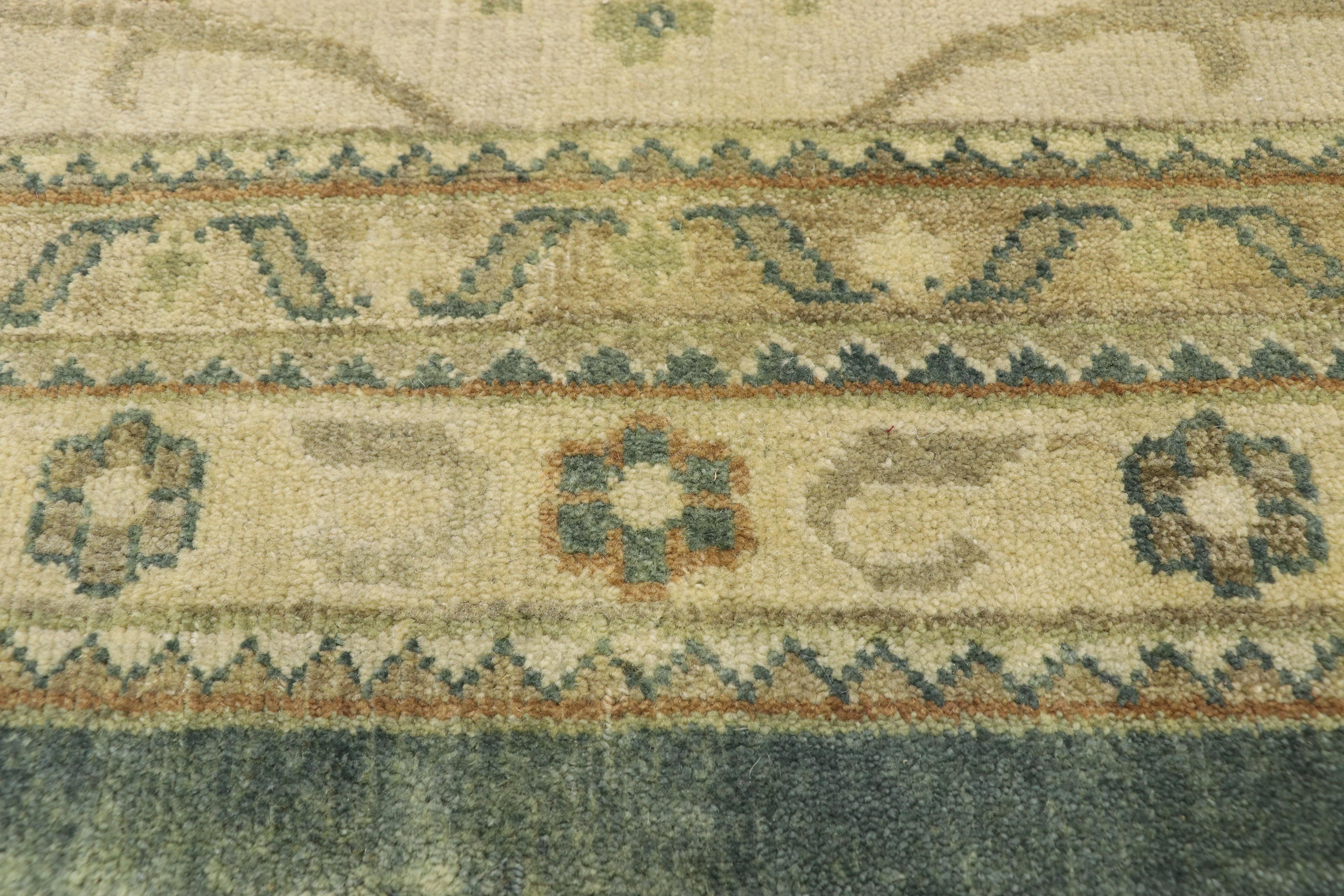 Hand-Knotted New Transitional Oushak Palace Size Rug with Hollywood Regency Style