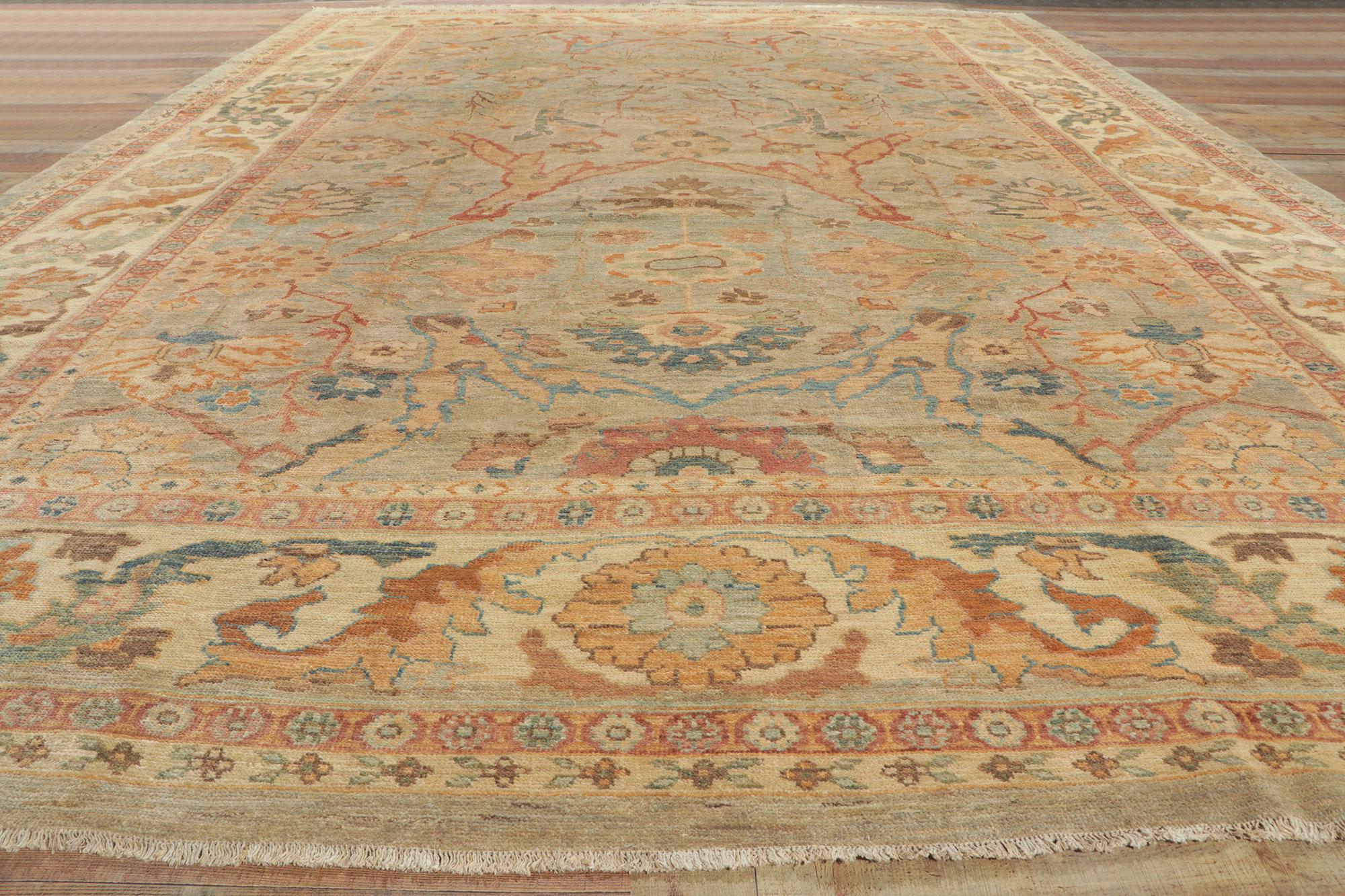 New Neoclassical Style Turkish Oushak Area Rug, Oversized Area Rug 3