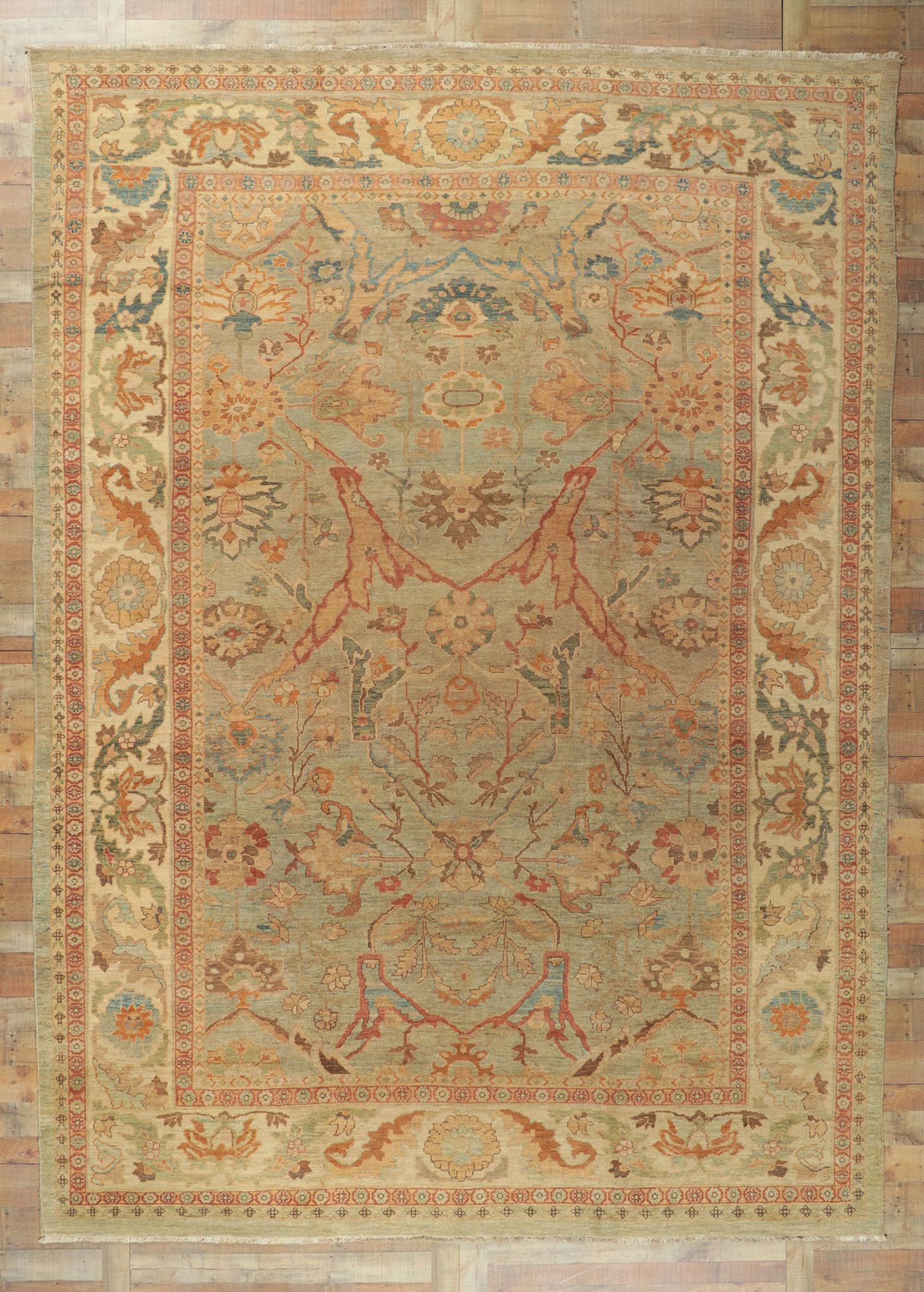 New Neoclassical Style Turkish Oushak Area Rug, Oversized Area Rug 5