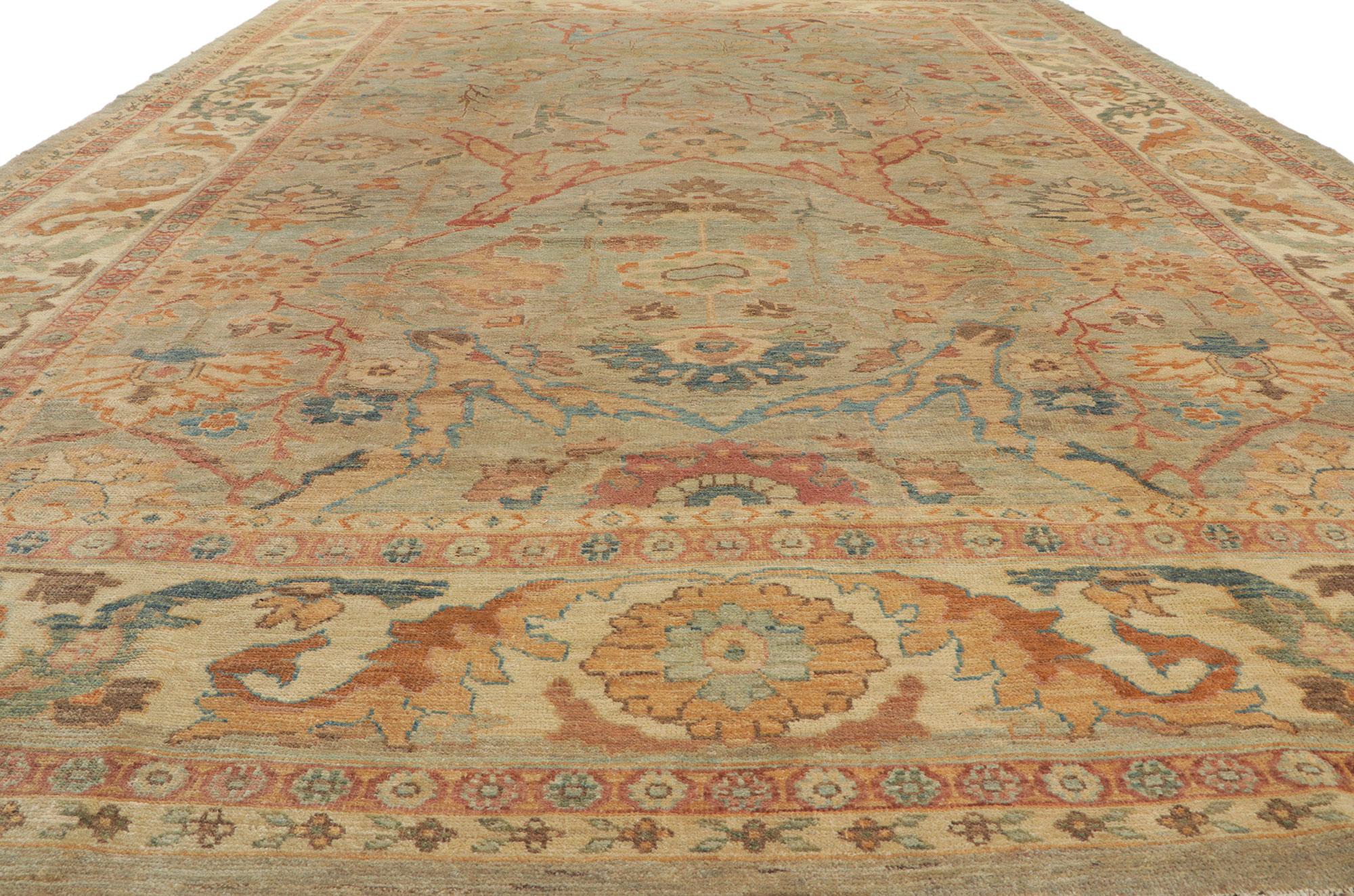 Hand-Knotted New Neoclassical Style Turkish Oushak Area Rug, Oversized Area Rug