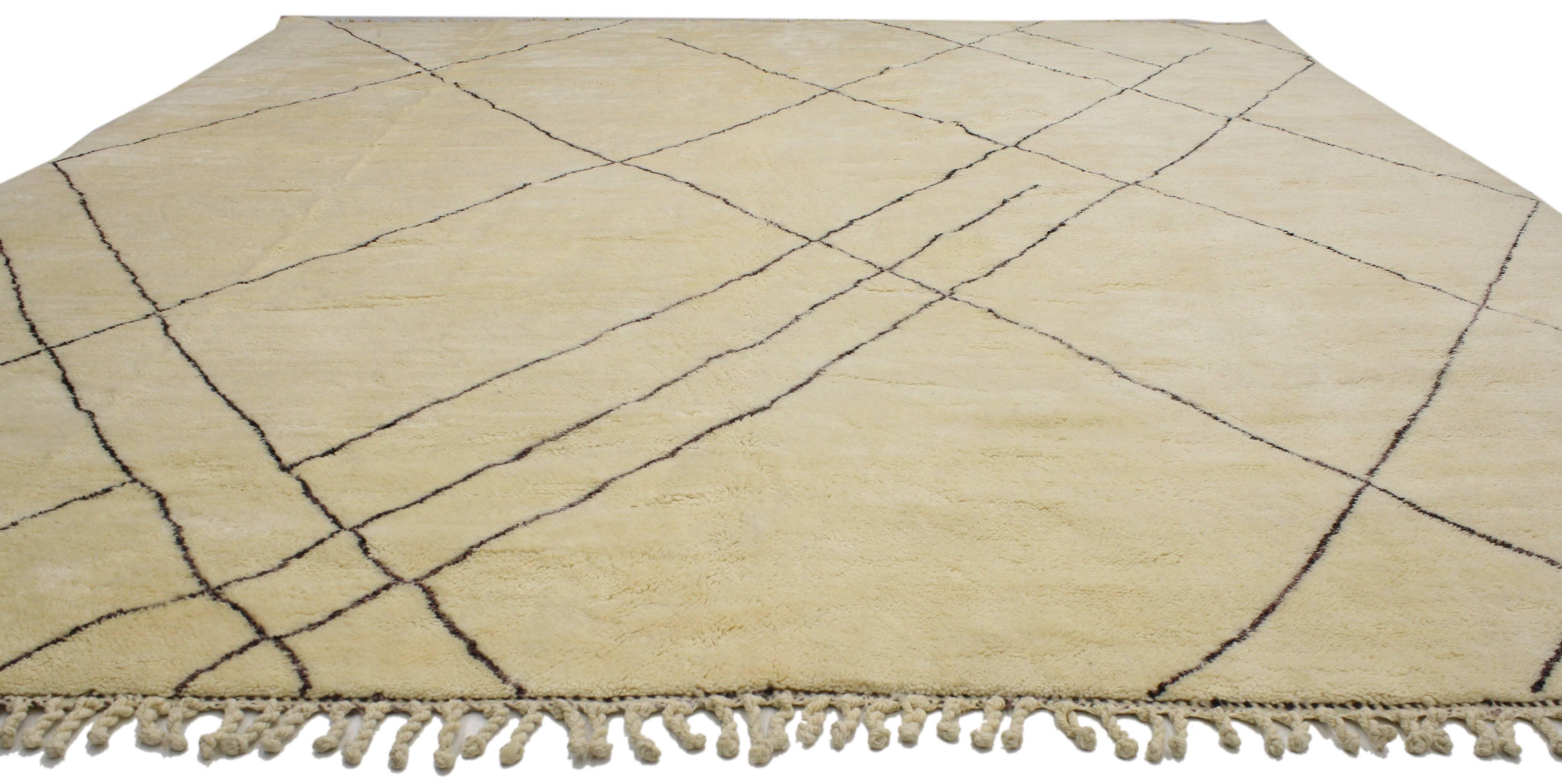 Hand-Knotted New Contemporary Moroccan Rug with Modern Style