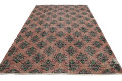 Zeki Muren Distressed Vintage Turkish Sivas Rug with Industrial Art Deco Style