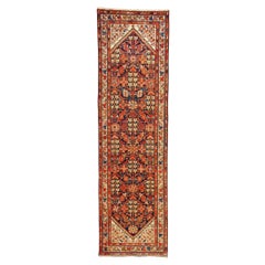 Vintage Persian Malayer Carpet with Guli Hinnai Flower