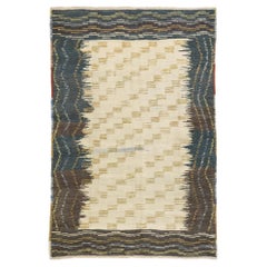 Textured Turkish Kilim Rug with Modern Style