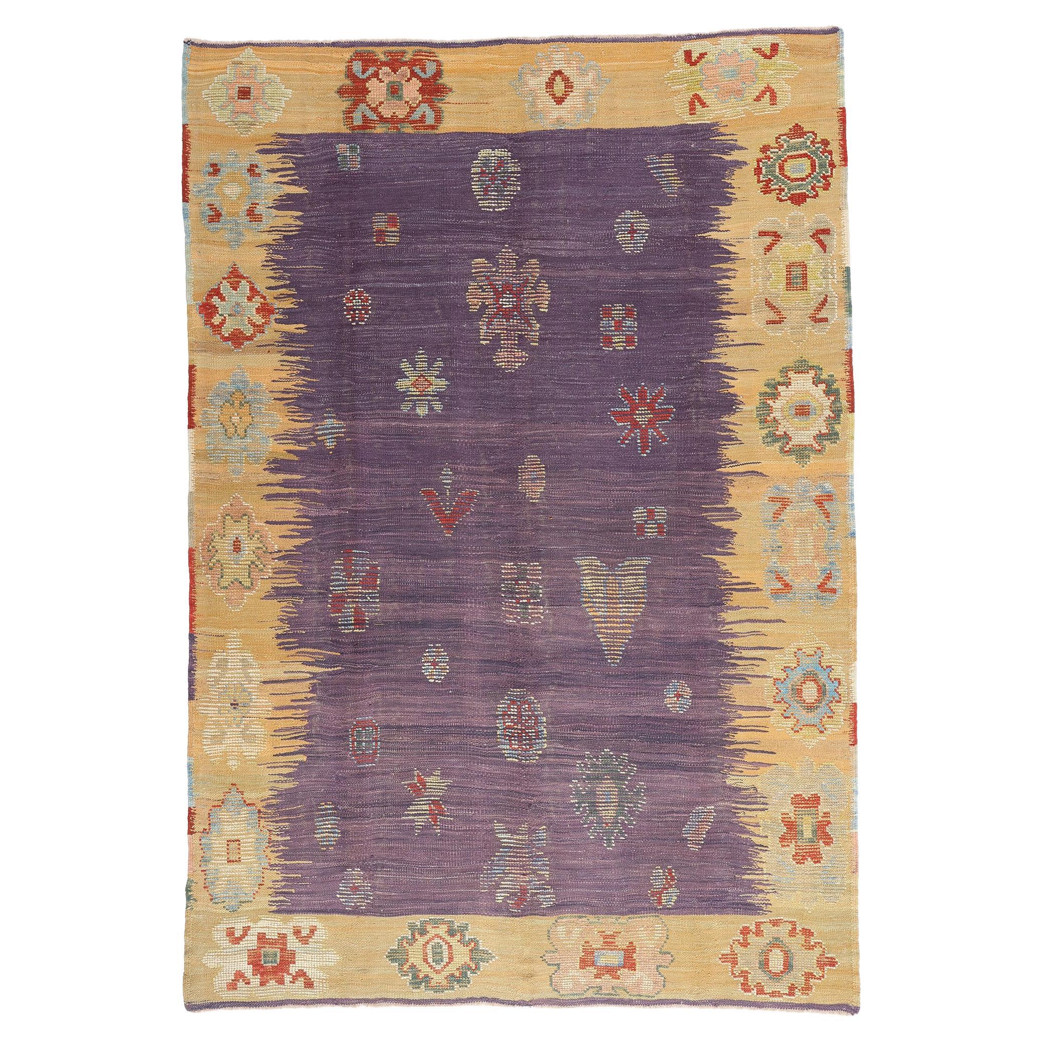 Zeitgenössischer türkischer Kelim-Teppich im Stammesstil