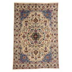 Tappeto persiano vintage Tabriz con stile moderno e tradizionale