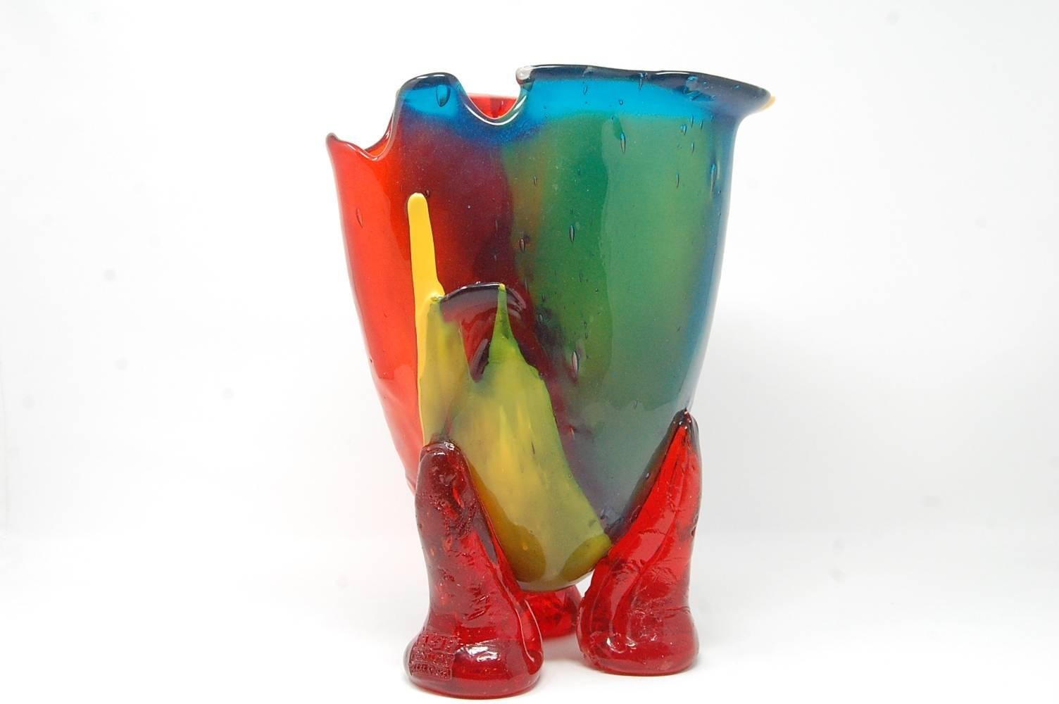 Amazonia series vase by Gaetano Pesce. multicolored resin. Stamped on foot 