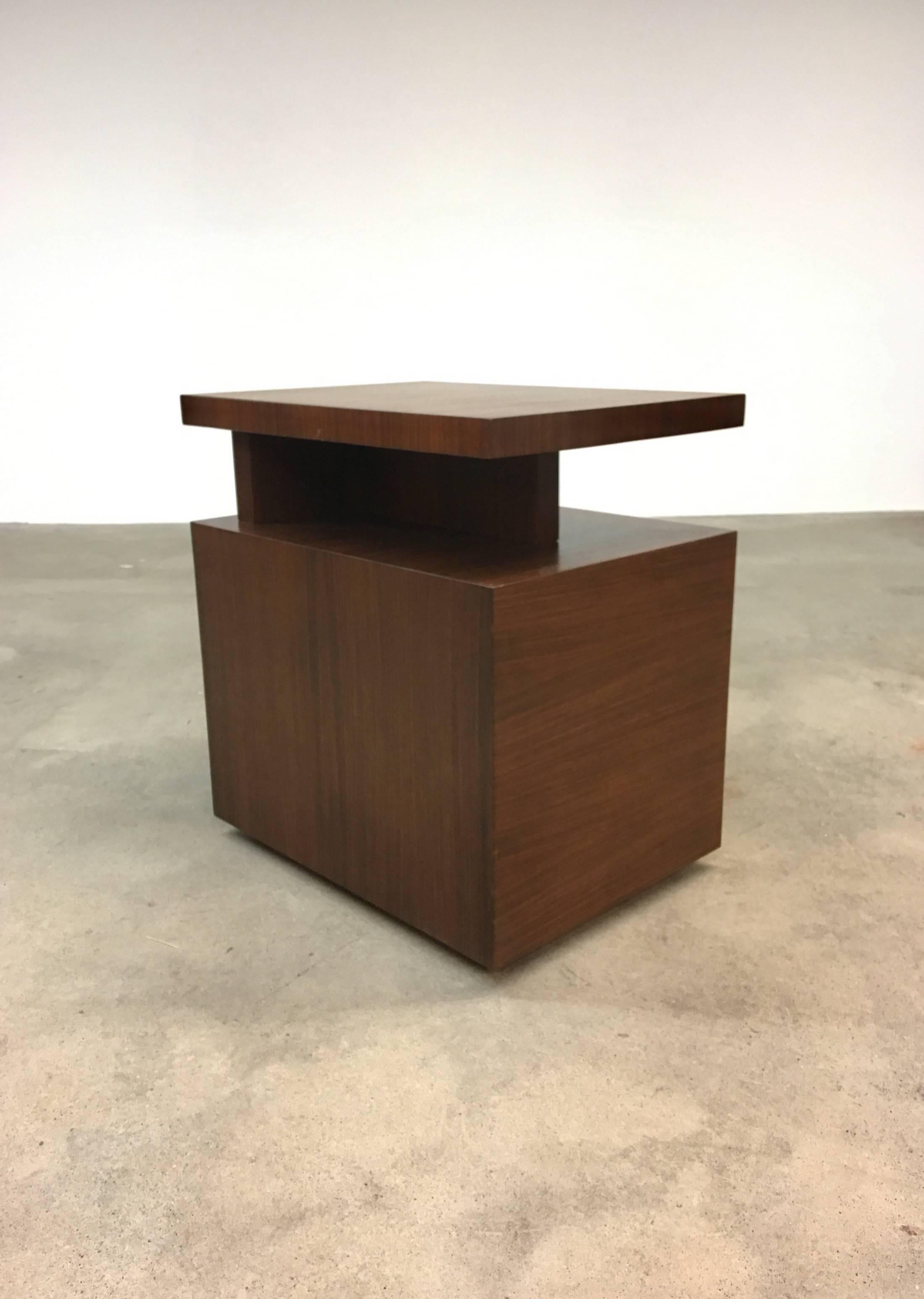 Walnut Pair of Andrew Szoeke End Tables in Rosewood