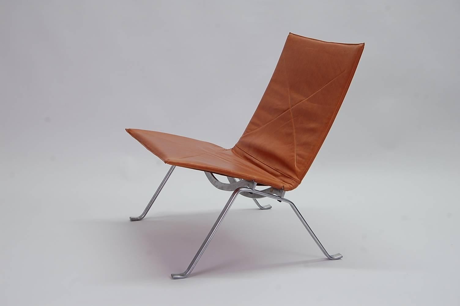 Poul Kjaerholm PK22 lounge chair, circa 1960, produced by E.Kold Christensen of Denmark. Frame stamped with the E. Kold Christensen symbol.

We offer free delivery on this item within the long Island or greater NYC, Northern New Jersey and New