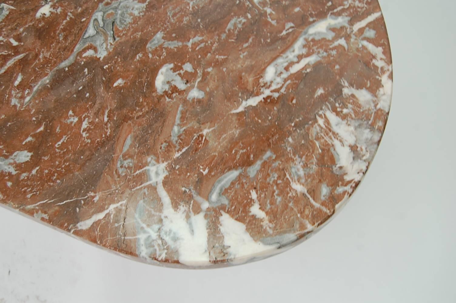 American Isamu Noguchi Style Coffee Table with Rojo Alicante Marble Top