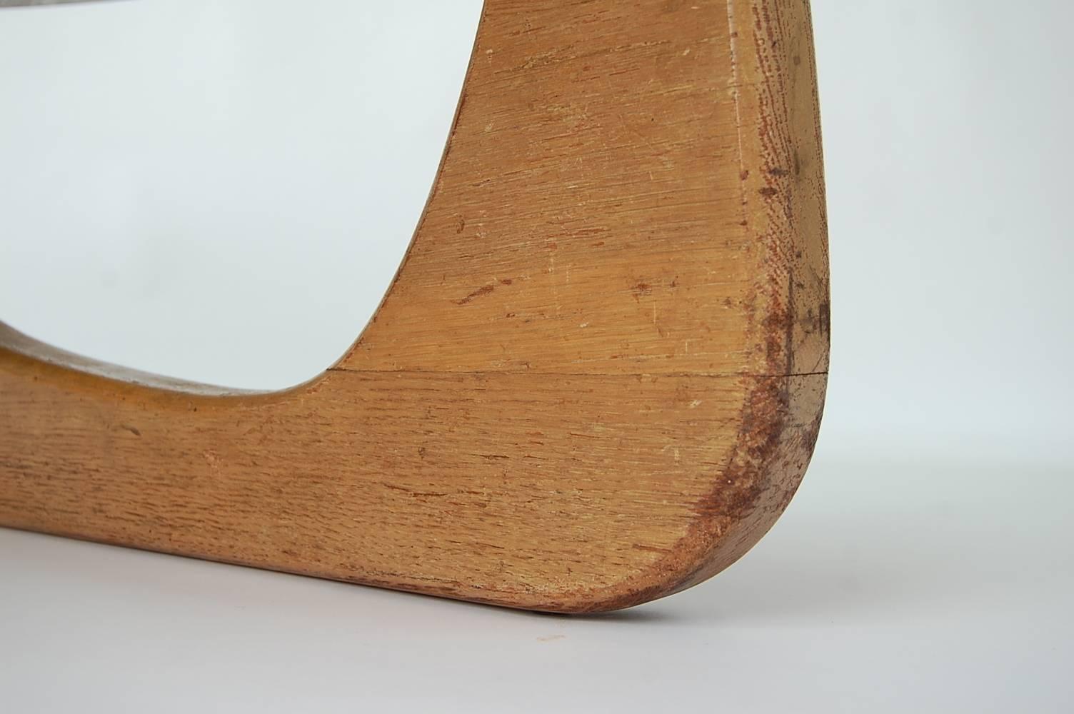 Isamu Noguchi Style Coffee Table with Rojo Alicante Marble Top In Distressed Condition In Providence, RI