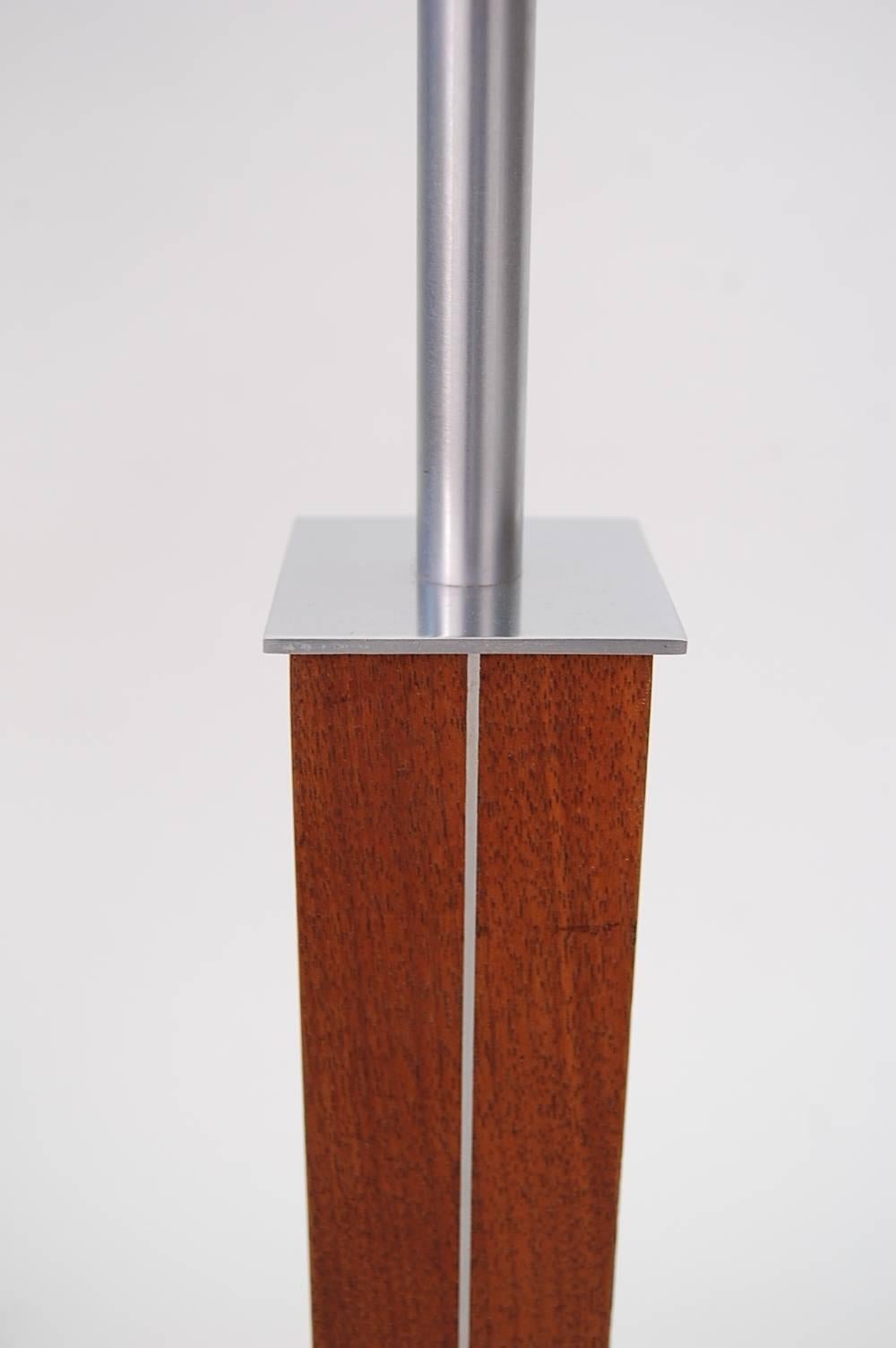 Mid-20th Century Pair of Nessen Table Lamps in Teak and Stainless Steel