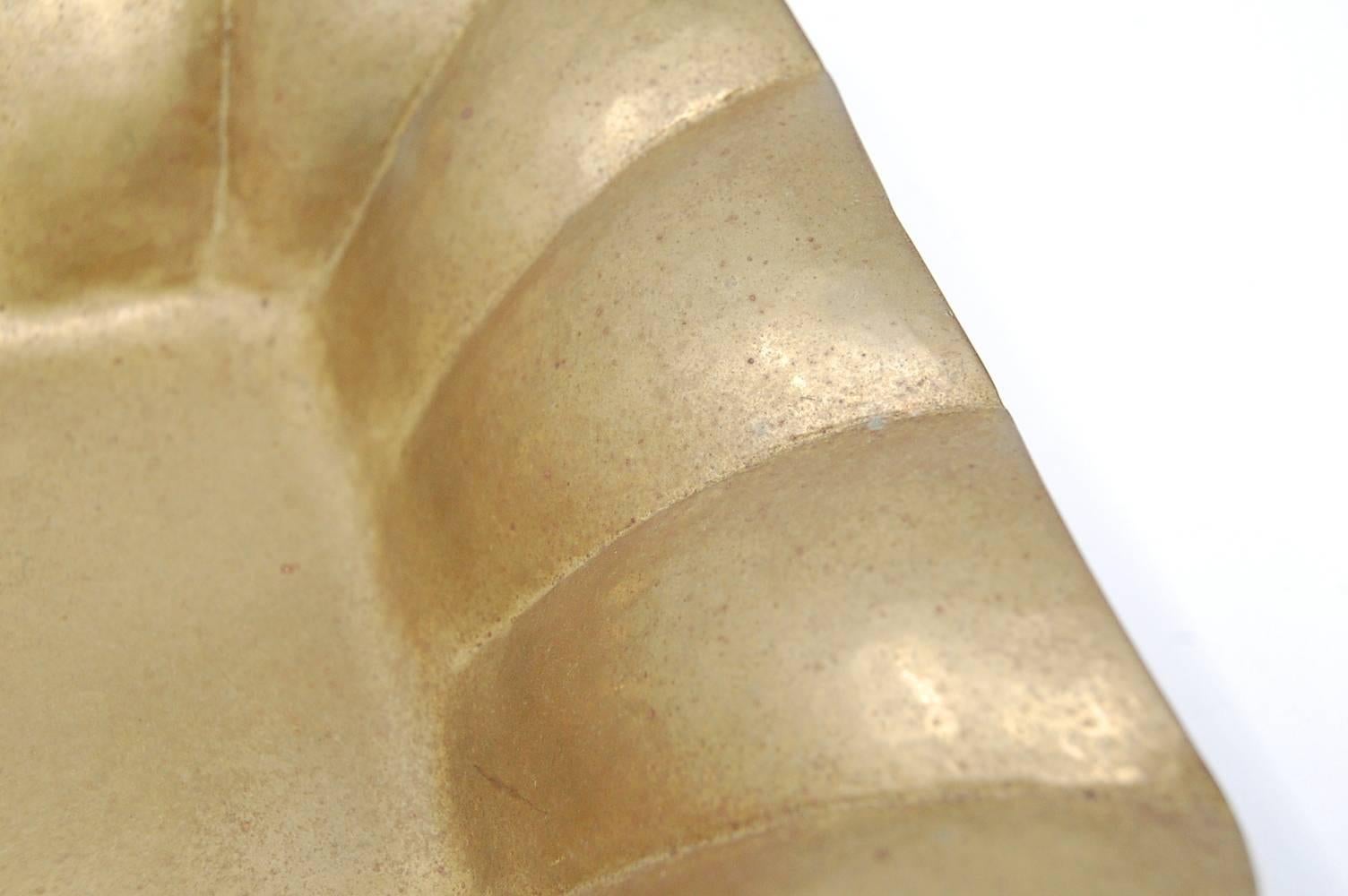 German Rare Brass Low Bowl by Albert Reimann For Sale