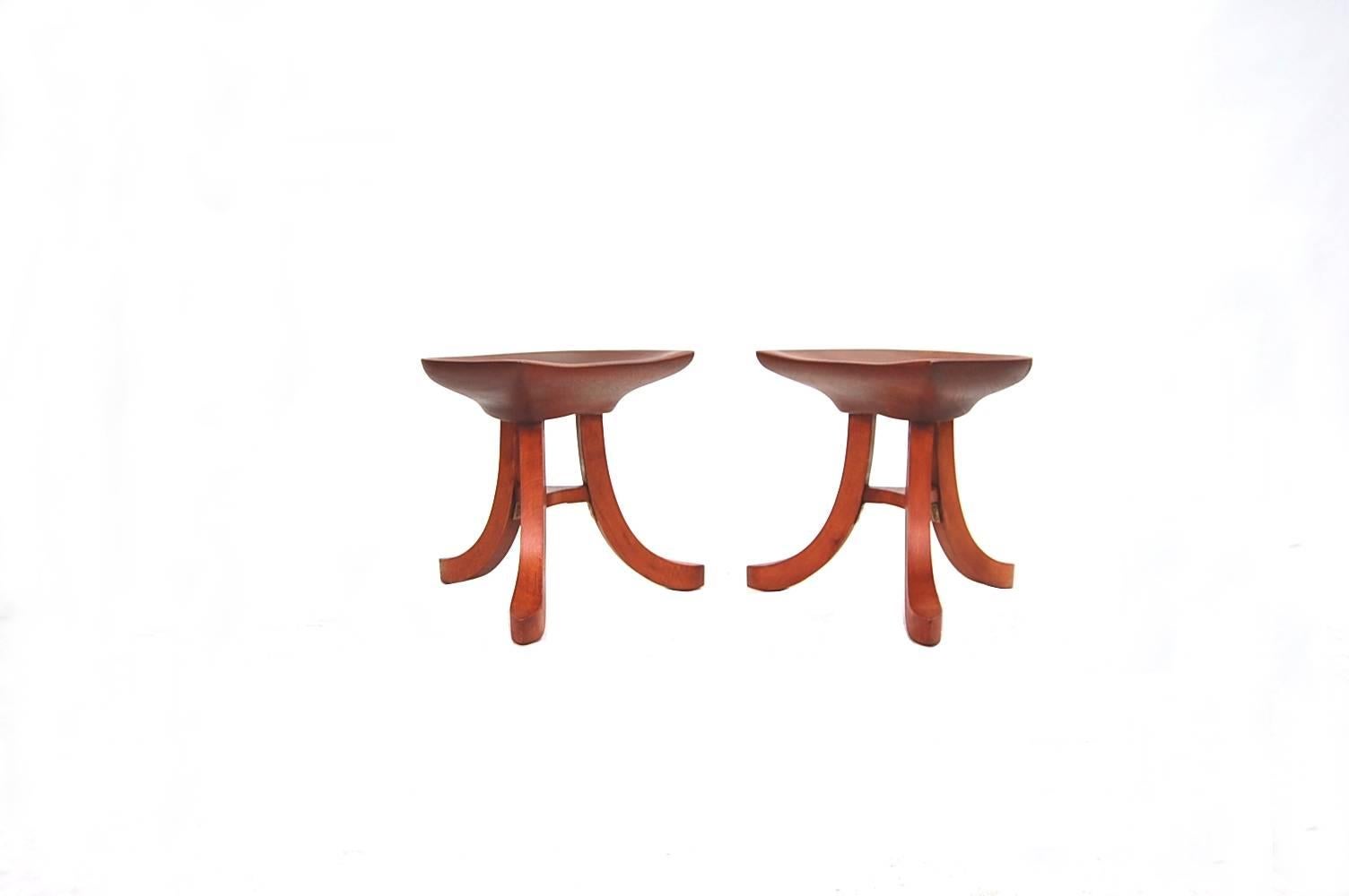Pair of Stools after Austrian Architect Adolf Loos In Good Condition In Providence, RI