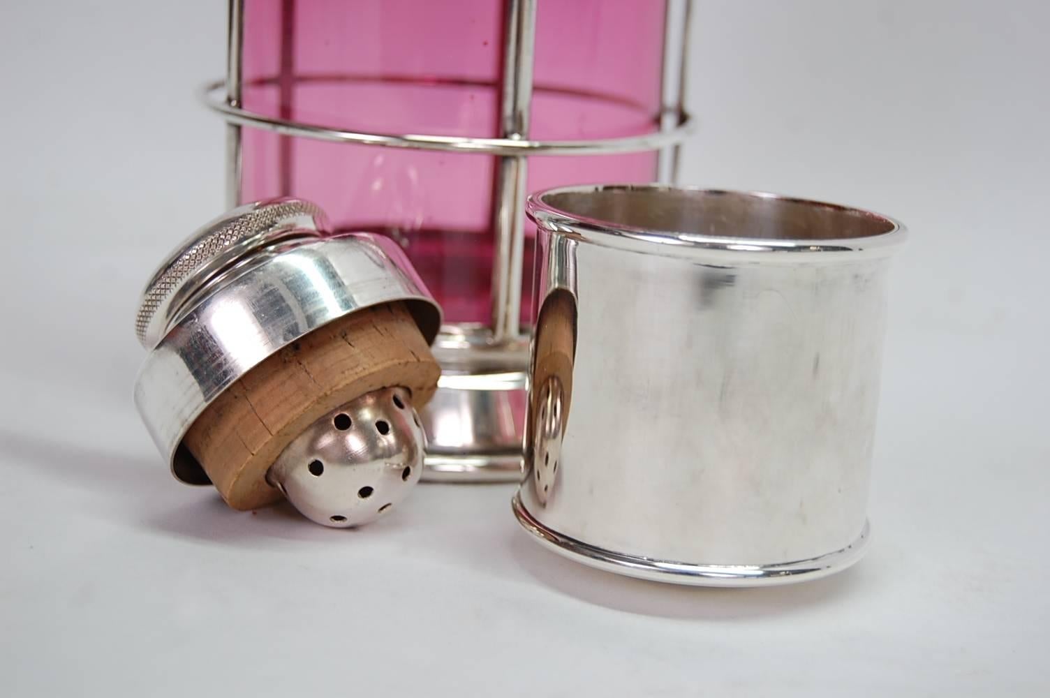 Great Britain (UK) Iconic 1930s Asprey Silver Plate Art Deco Ships Lantern Cocktail Shaker