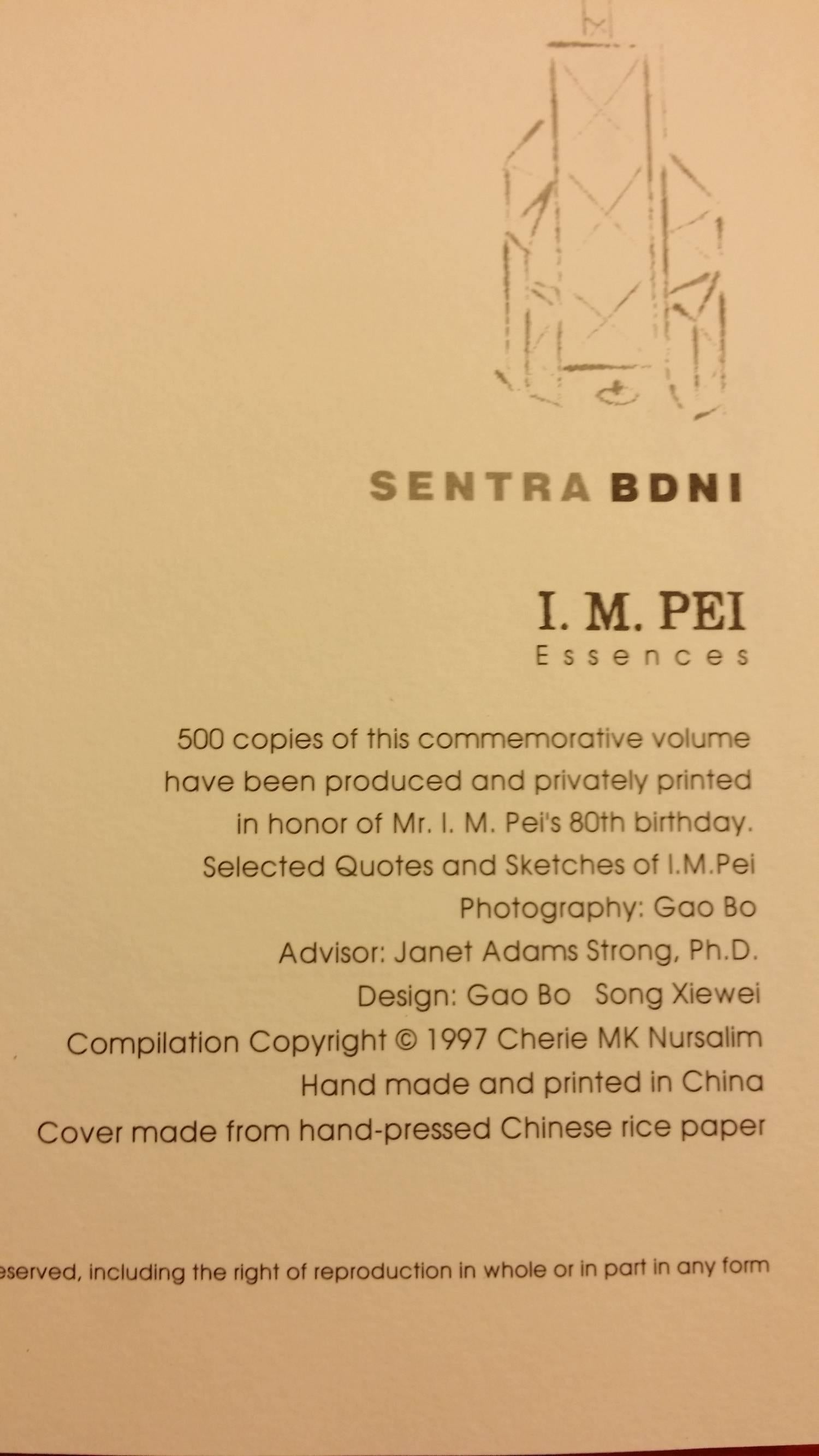 Rare Tribute Book Published for Architect I.M. Pei's 80th Birthday (Handgefertigt) im Angebot