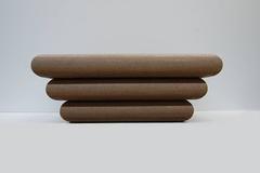 Large Square Linen Wrapped Coffee Table in the Manner of Karl Springer