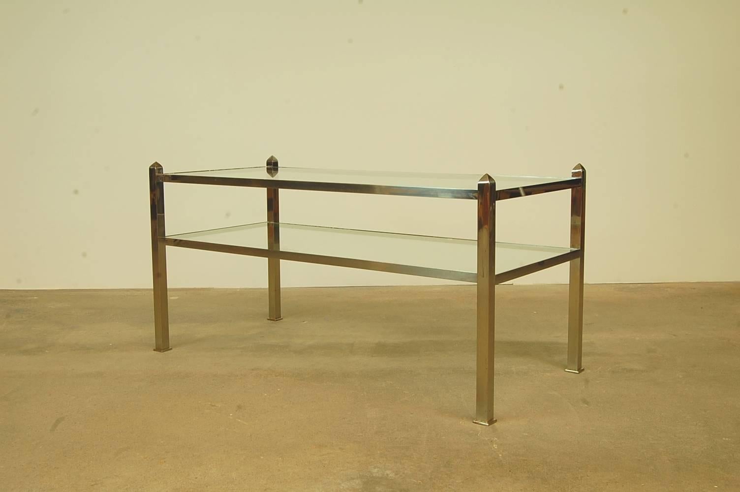 Art Deco Deco Table with Glass Shelves Attributed to Deskey-Vollmer For Sale