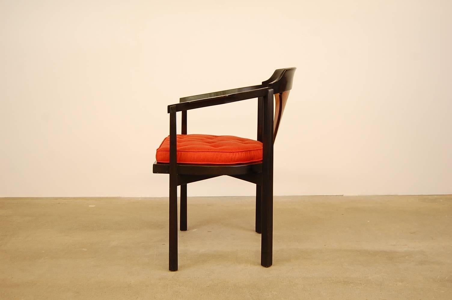 Mahogany Dunbar Horseshoe Chair Designed by Edward Wormley