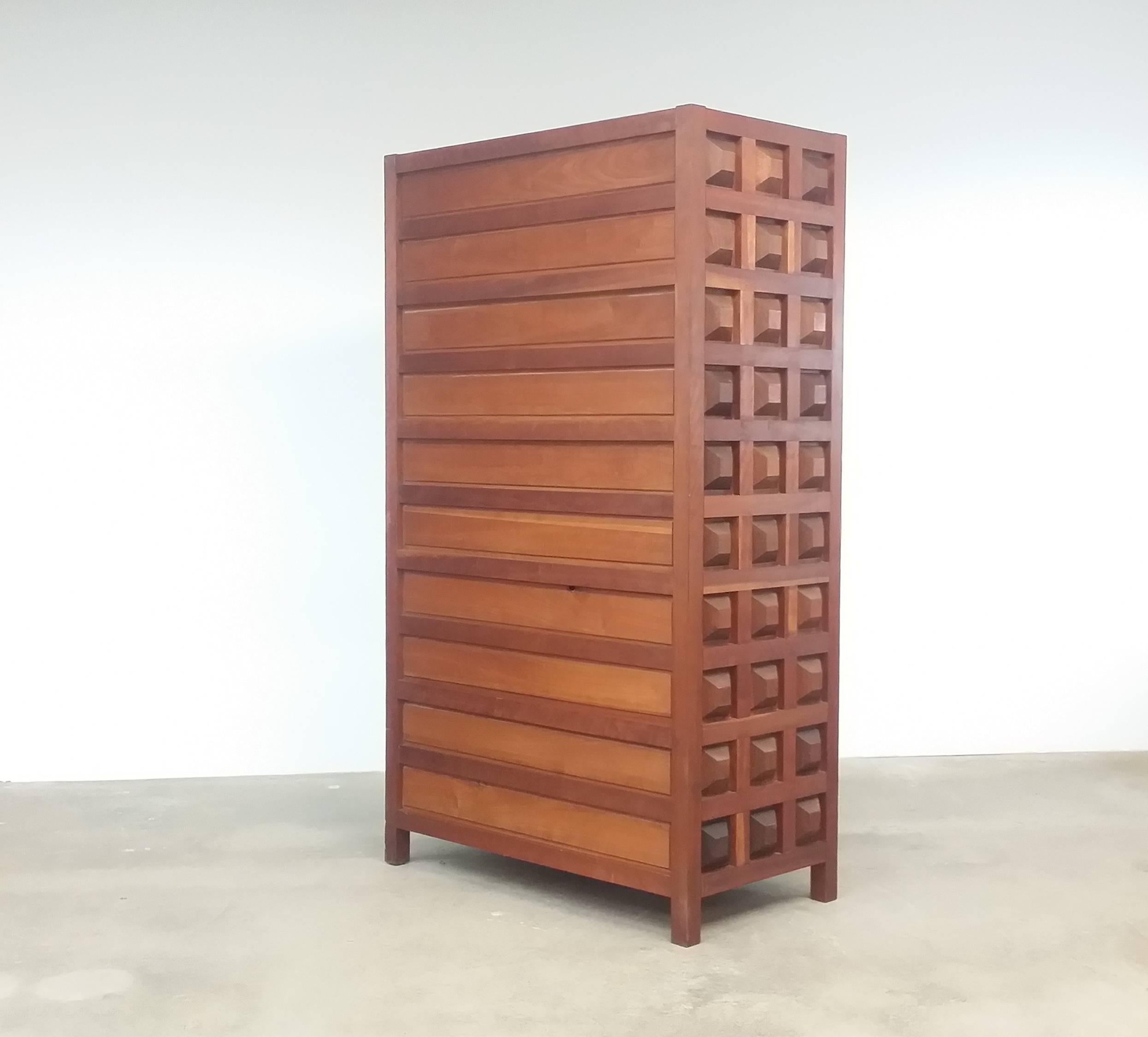 20th Century Studio Cabinet in Cherry and Black Walnut by Sam Forrest For Sale