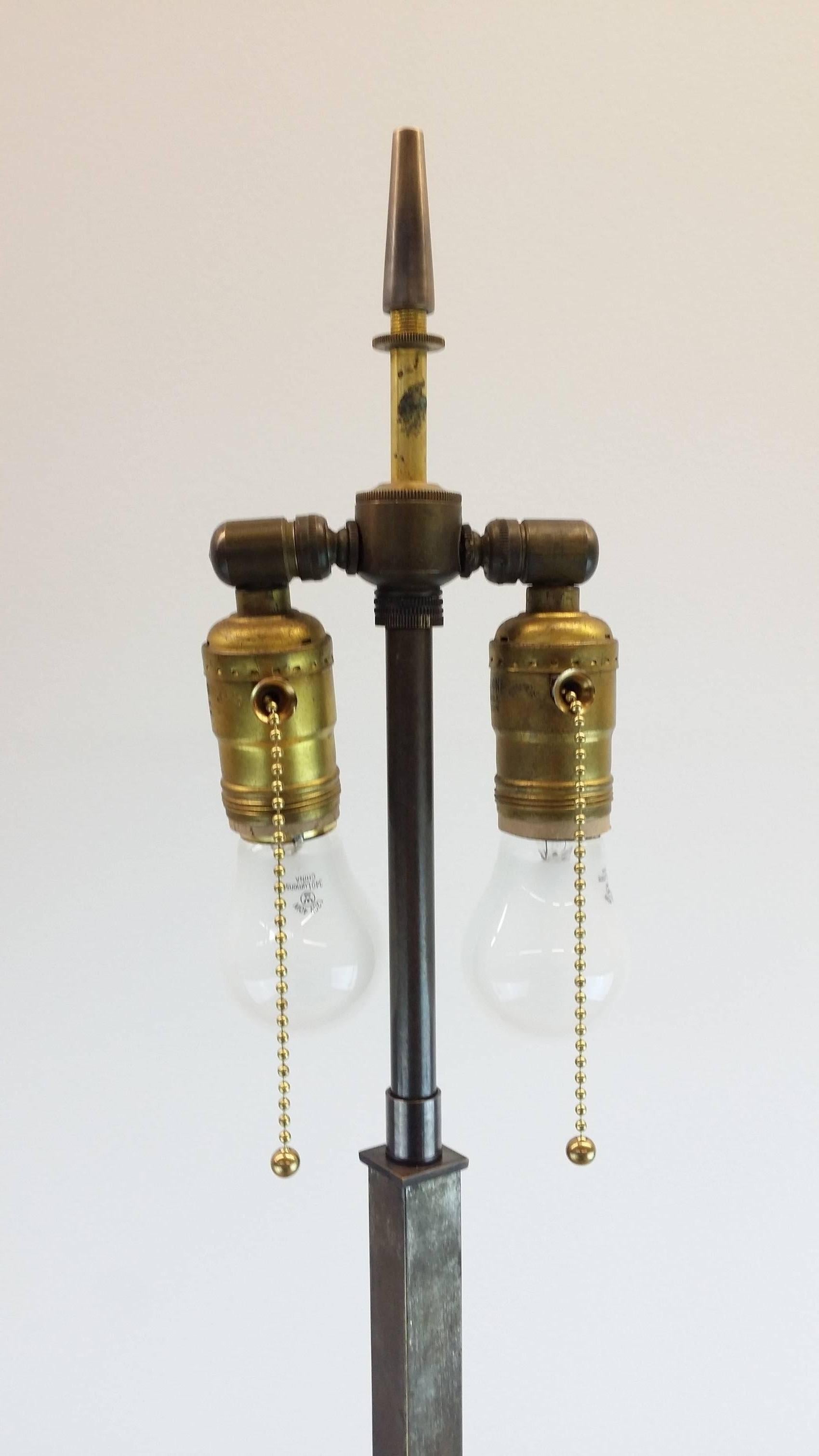 20th Century Large Skyscraper Style Table Lamp in the Manner of Jules Bouy For Sale