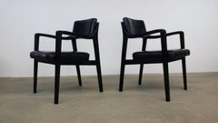 Pair of Dunbar Chairs in Black Leather