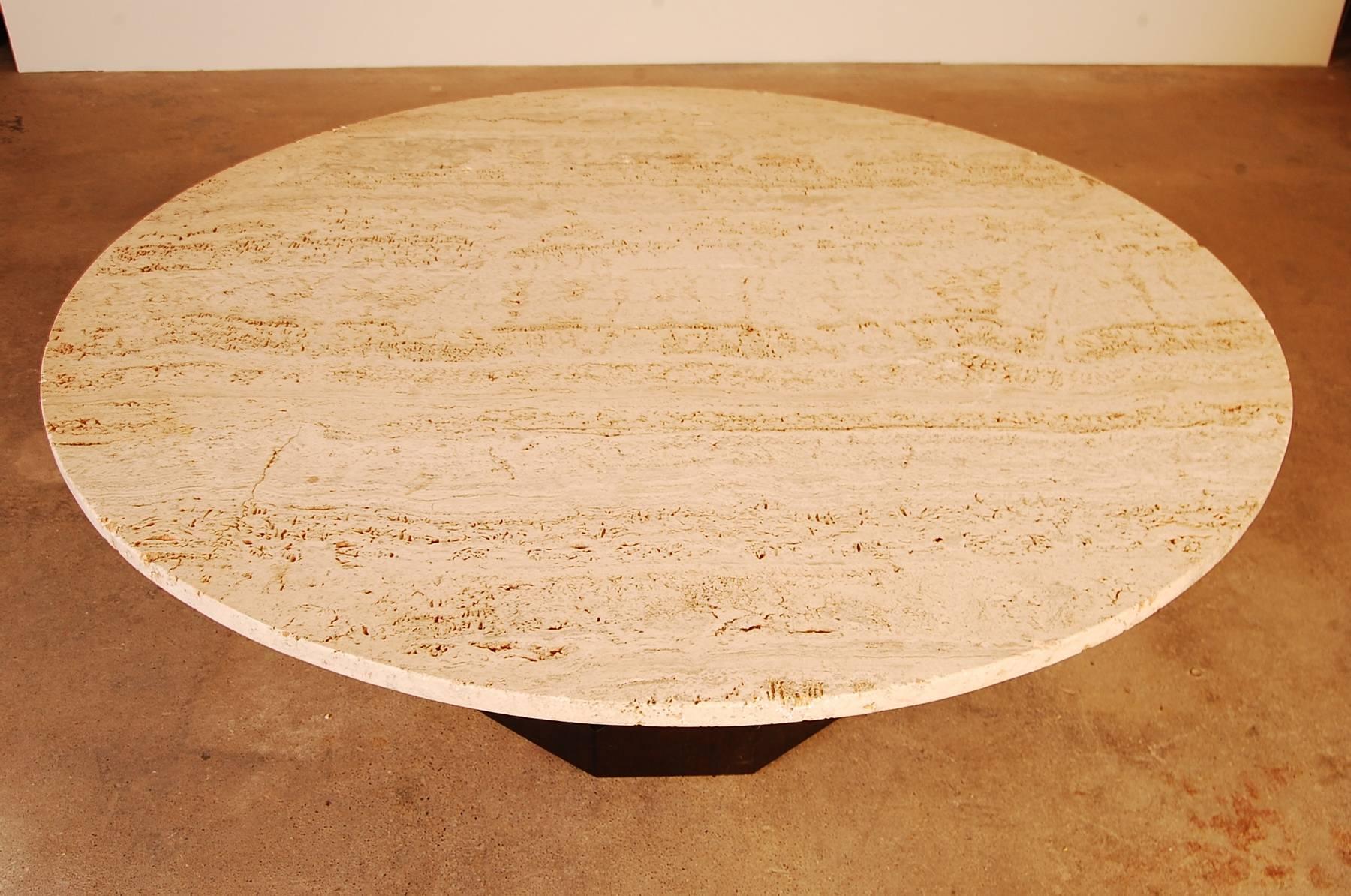 Mid-Century Modern Harvey Probber Travertine Top Cocktail Table