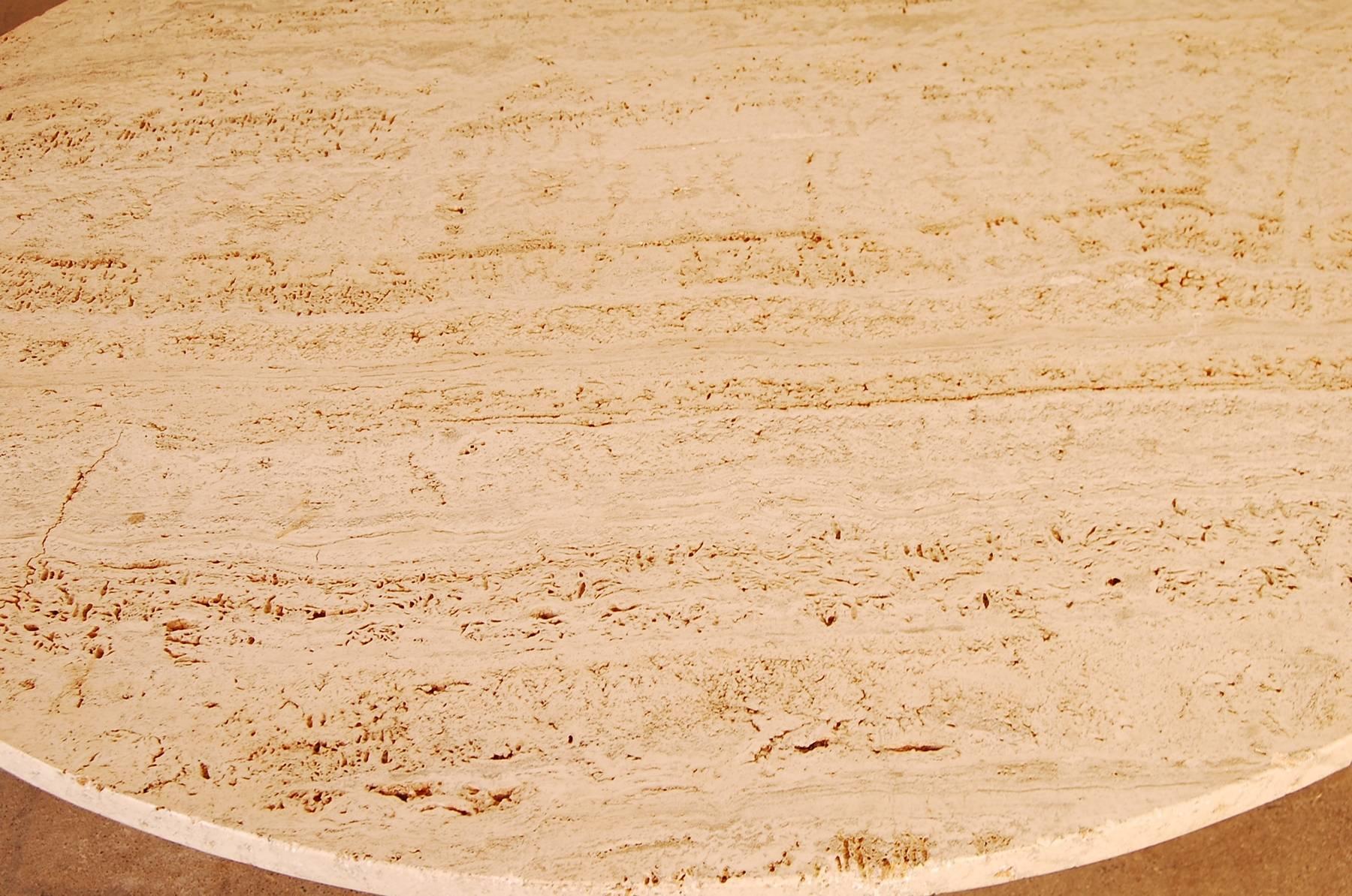 American Harvey Probber Travertine Top Cocktail Table