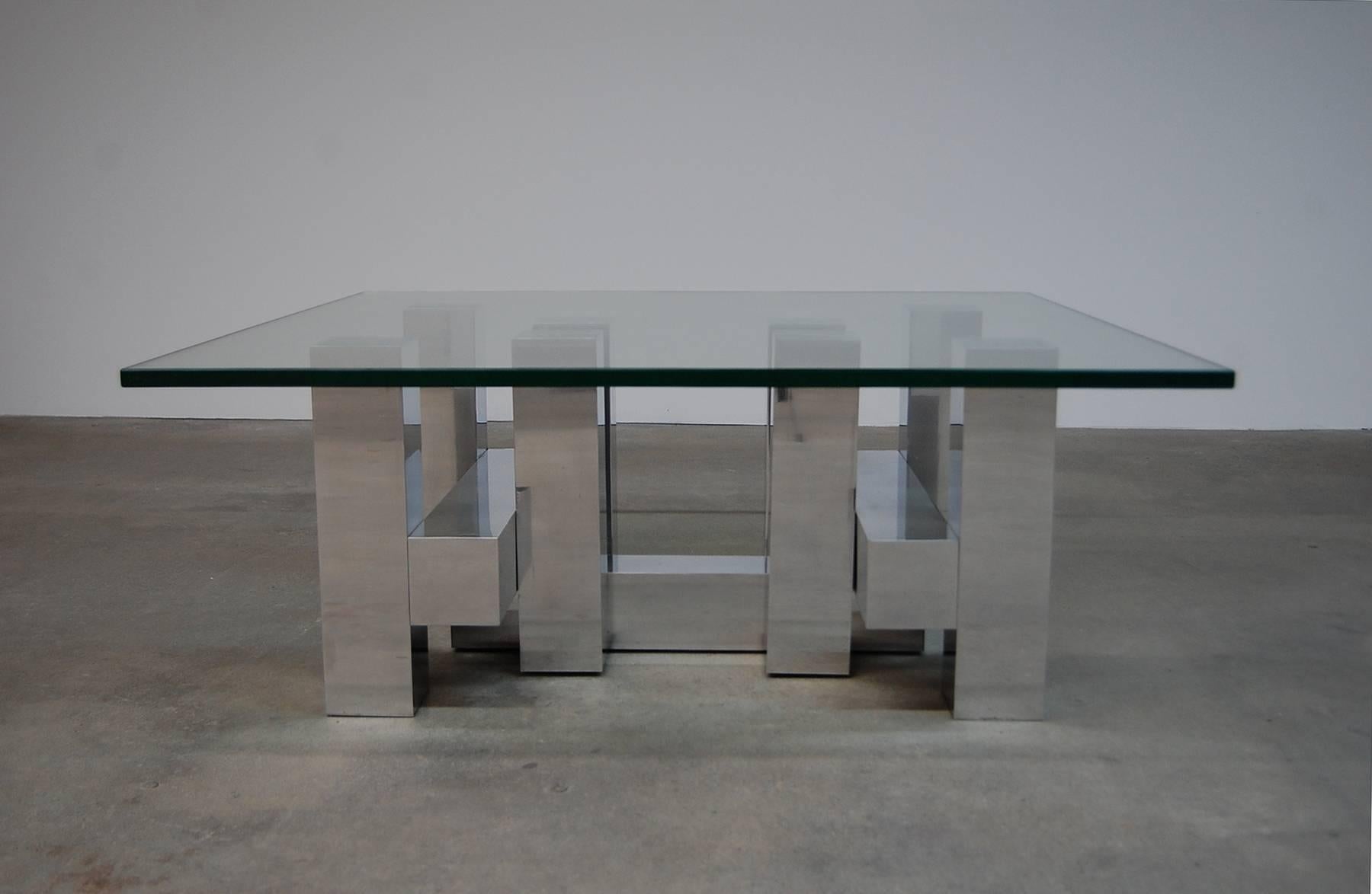 Mid-Century Modern Large Architectural Coffee Table by Paul Mayen