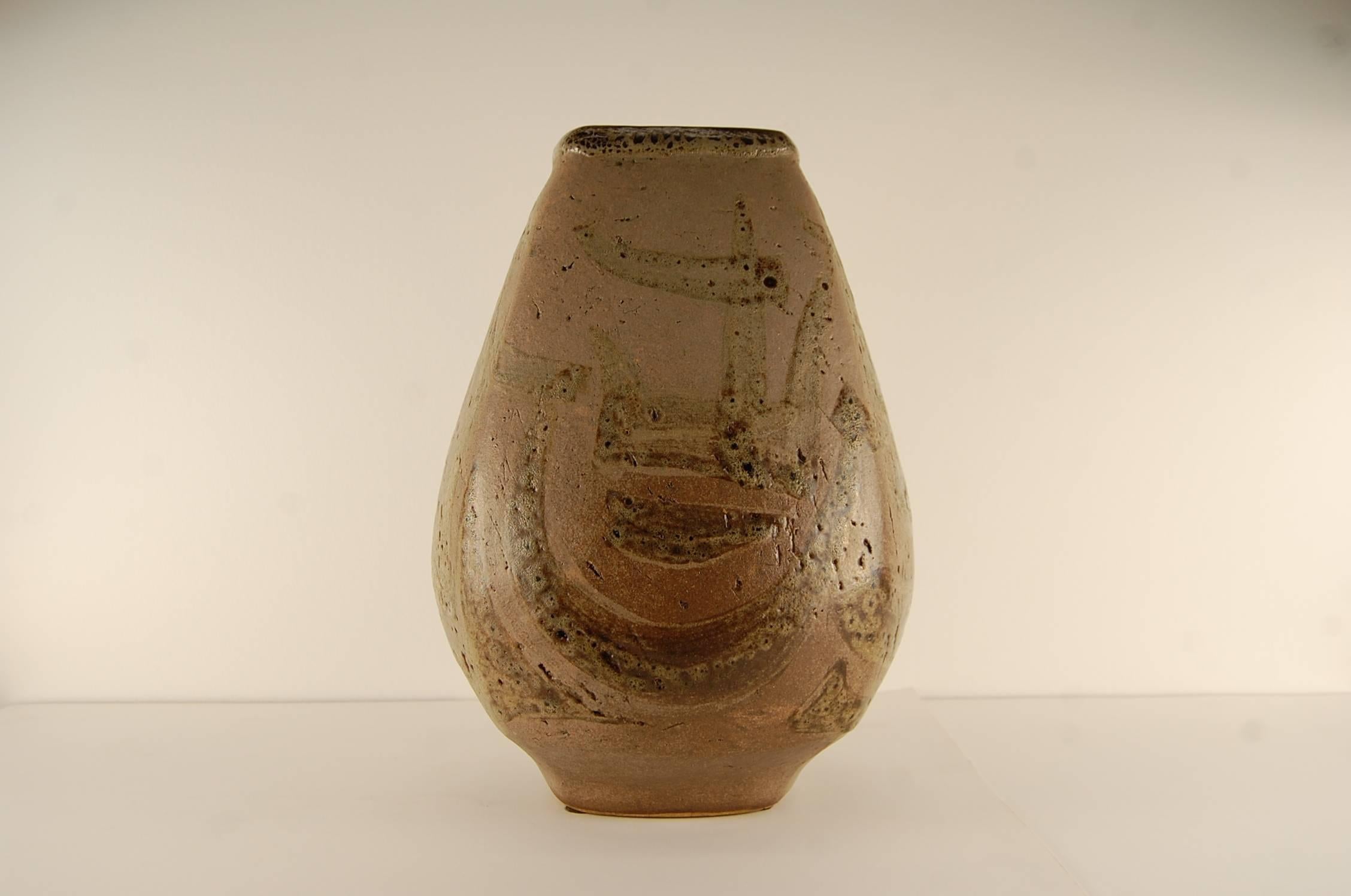 Mid-Century Modern Large Art Pottery Vase from the Detroit Institute of Art For Sale