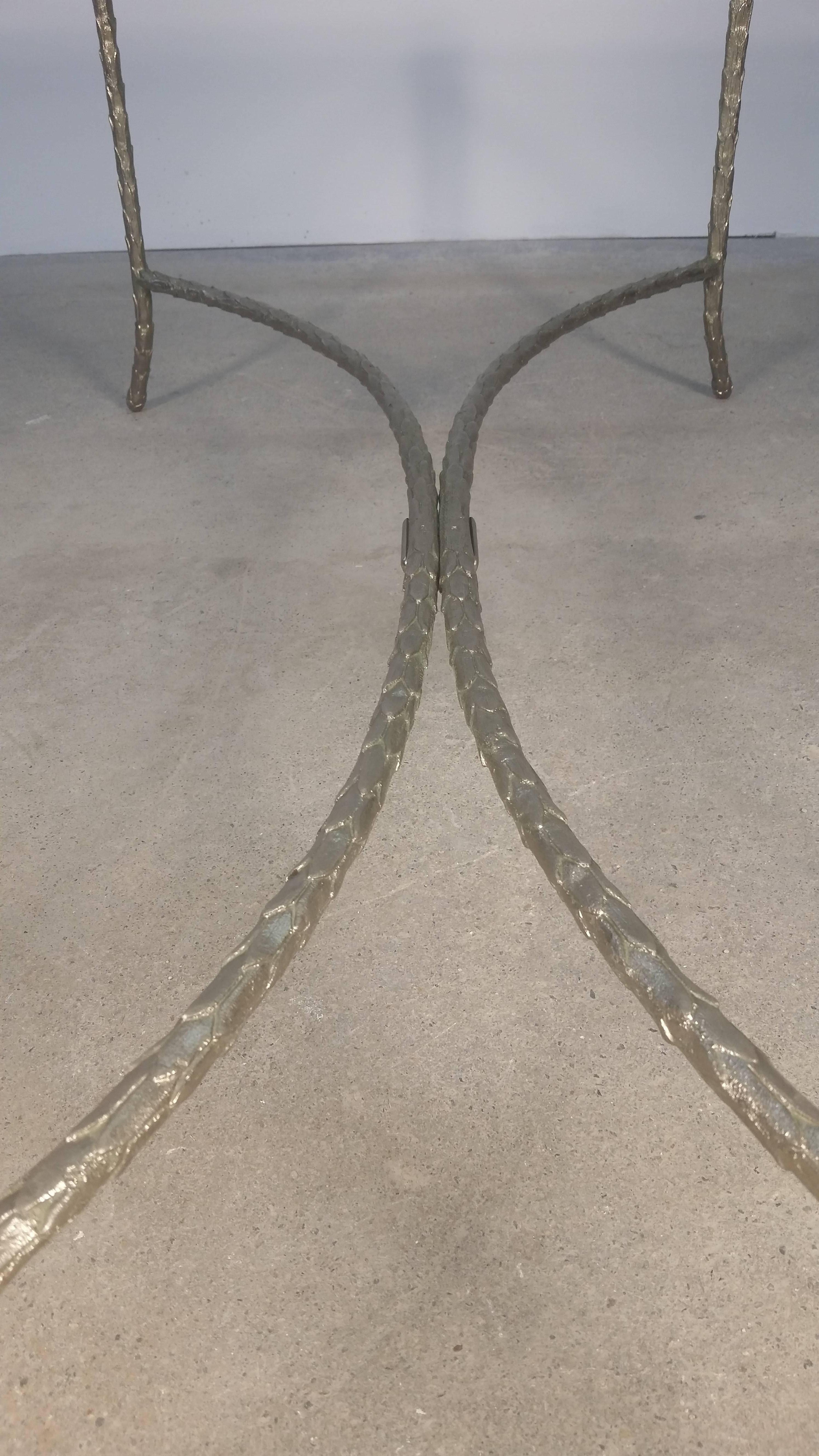 Large Silvered Bronze Cocktail Table by Maison Baguès 3